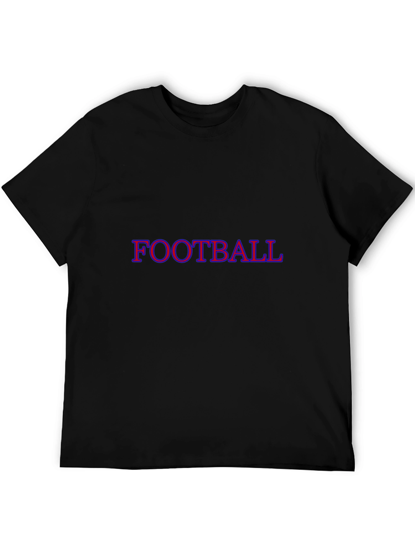 Football Graphic Tee - Black Cotton T-Shirt