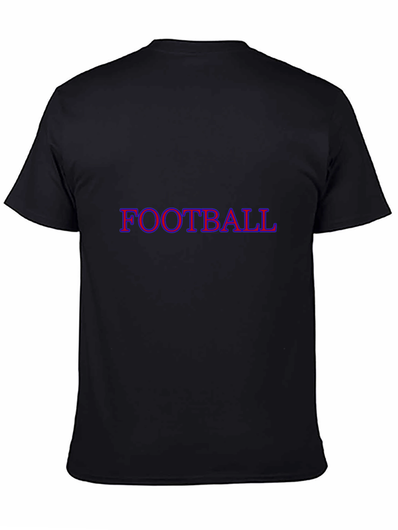 Football Graphic Tee - Black Cotton T-Shirt
