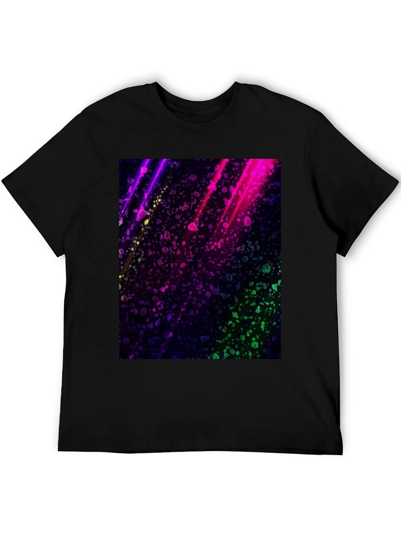 Vibrant Abstract Graphic Black T-Shirt