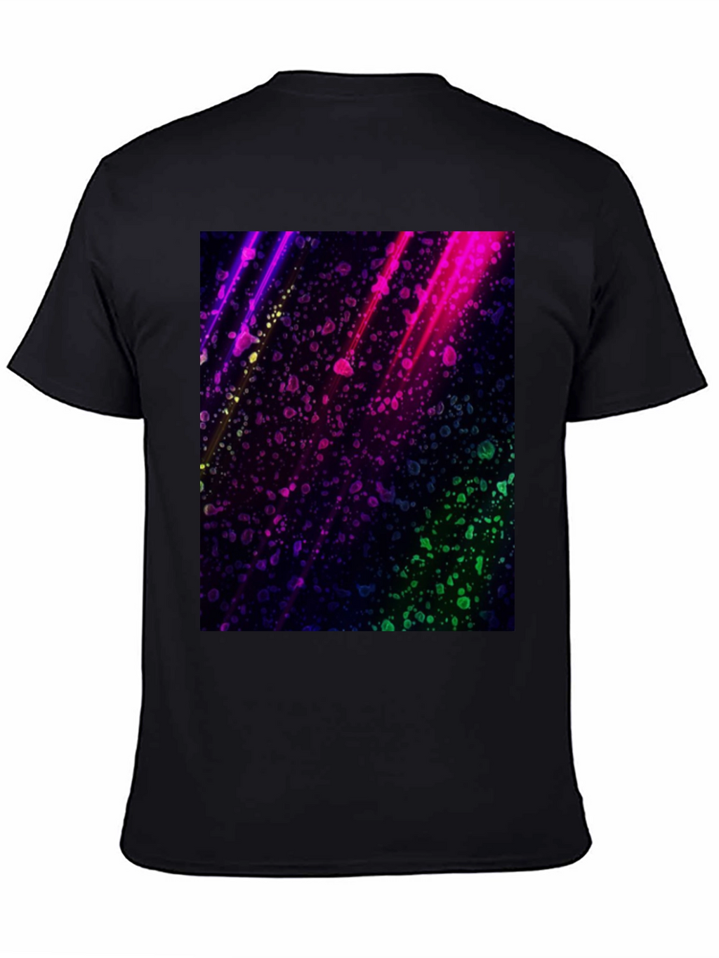Vibrant Abstract Graphic Black T-Shirt