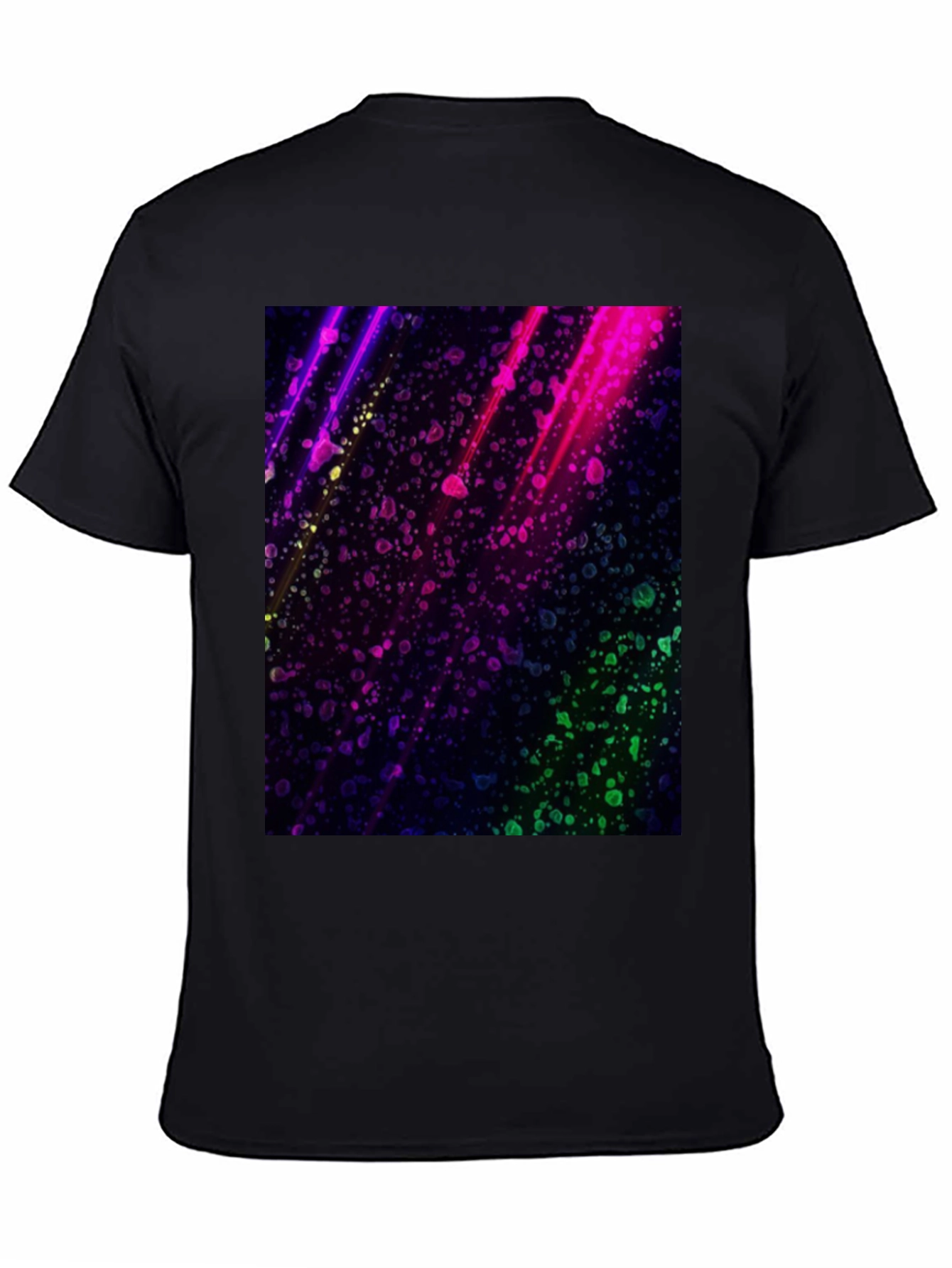 Vibrant Abstract Graphic Black T-Shirt