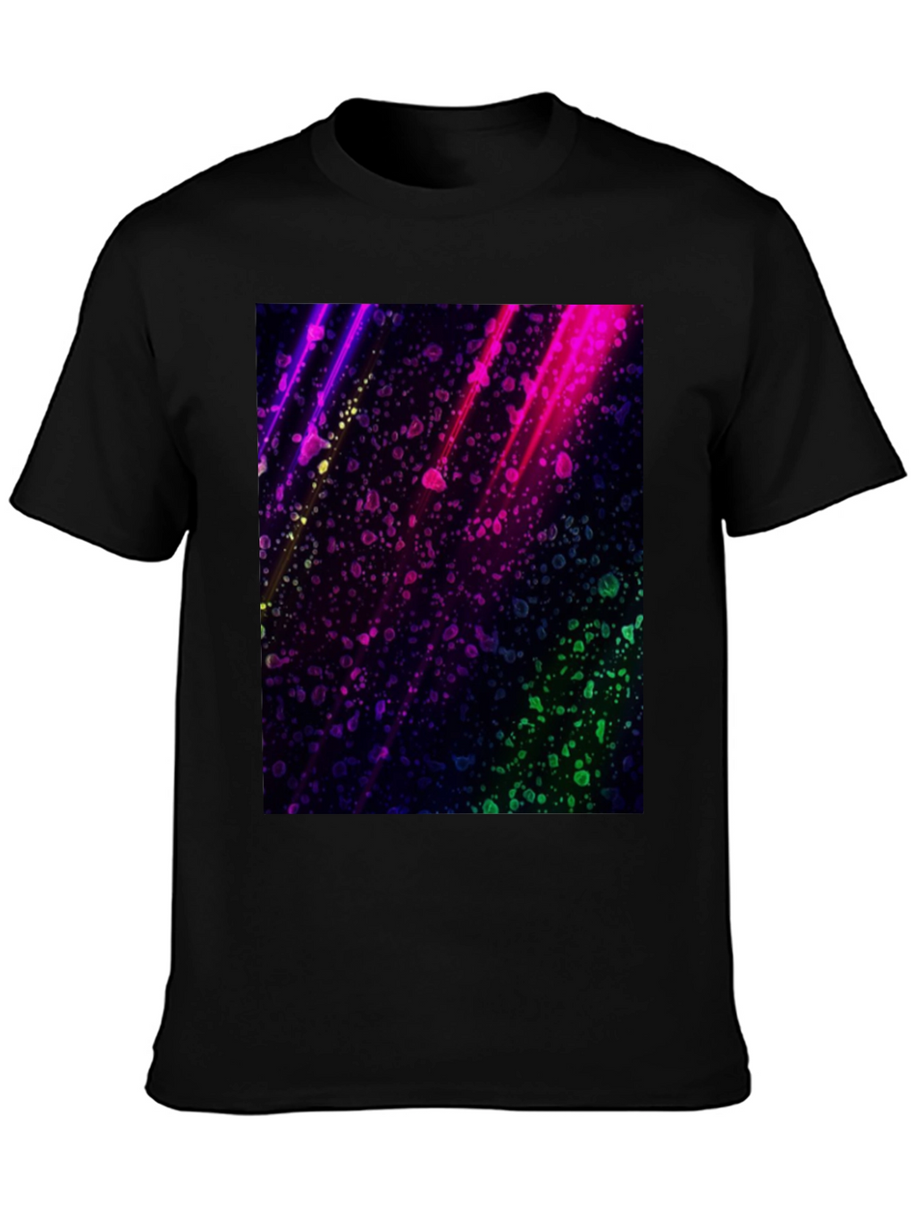 Vibrant Abstract Graphic Black T-Shirt