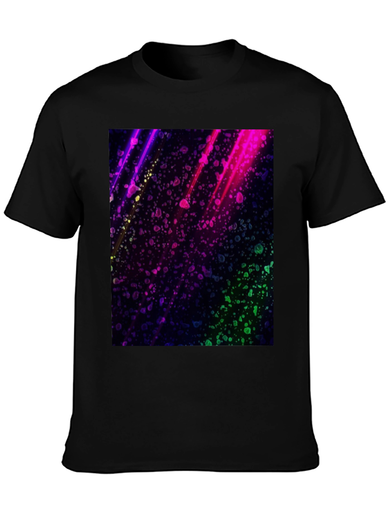 Vibrant Abstract Graphic Black T-Shirt