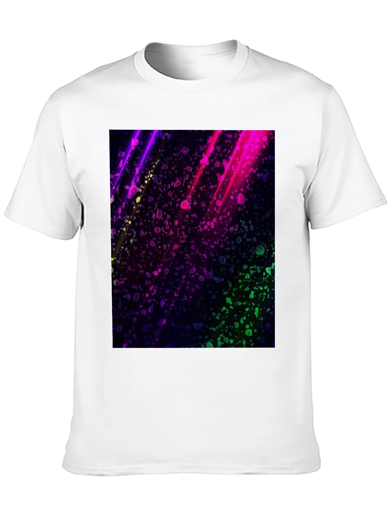 Vibrant Abstract Graphic Black T-Shirt