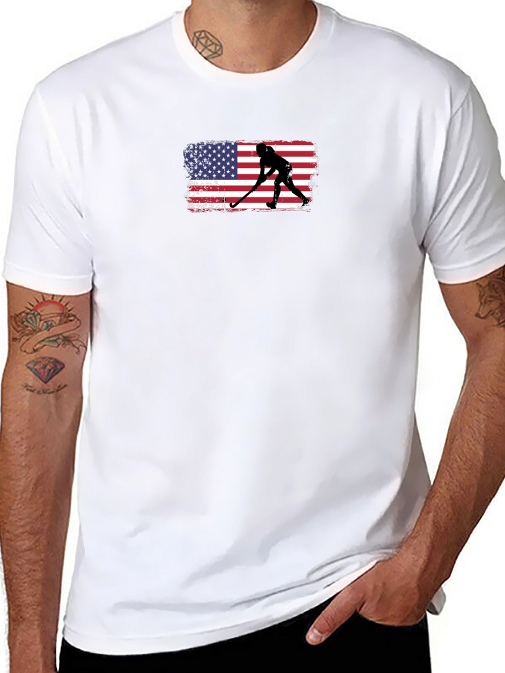 Hockey USA Flag Graphic Tee