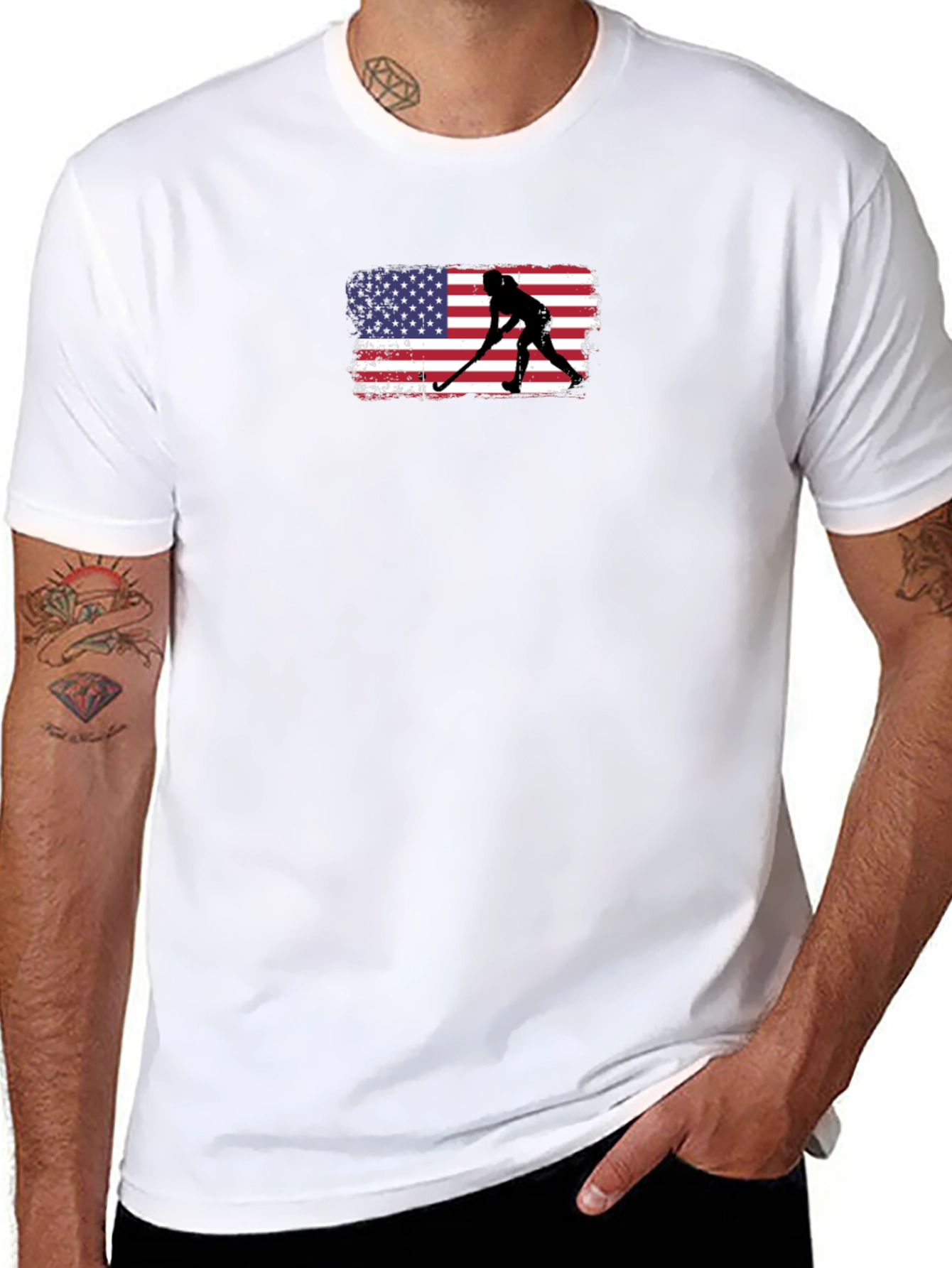 Hockey USA Flag Graphic Tee