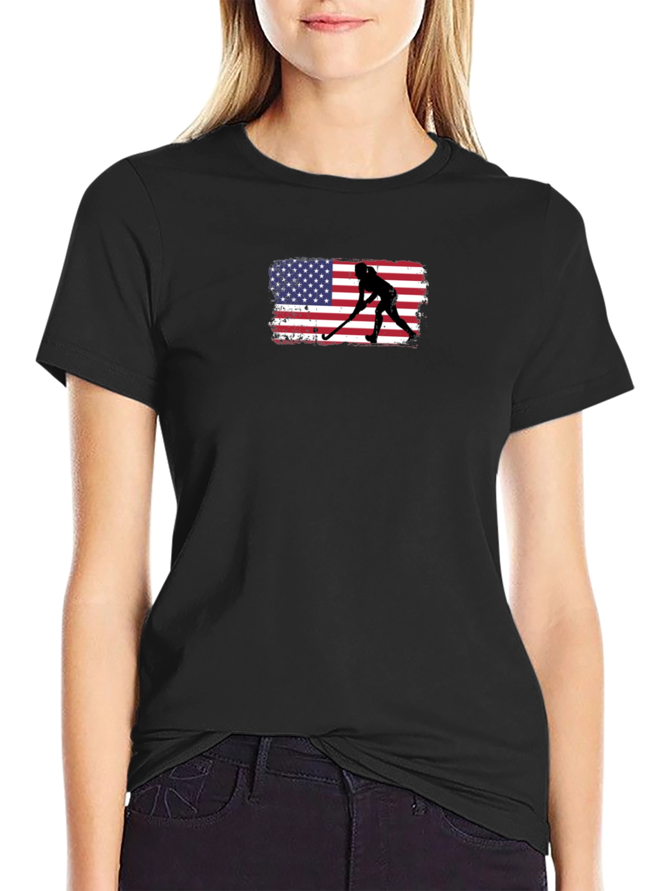 Hockey USA Flag Graphic Tee