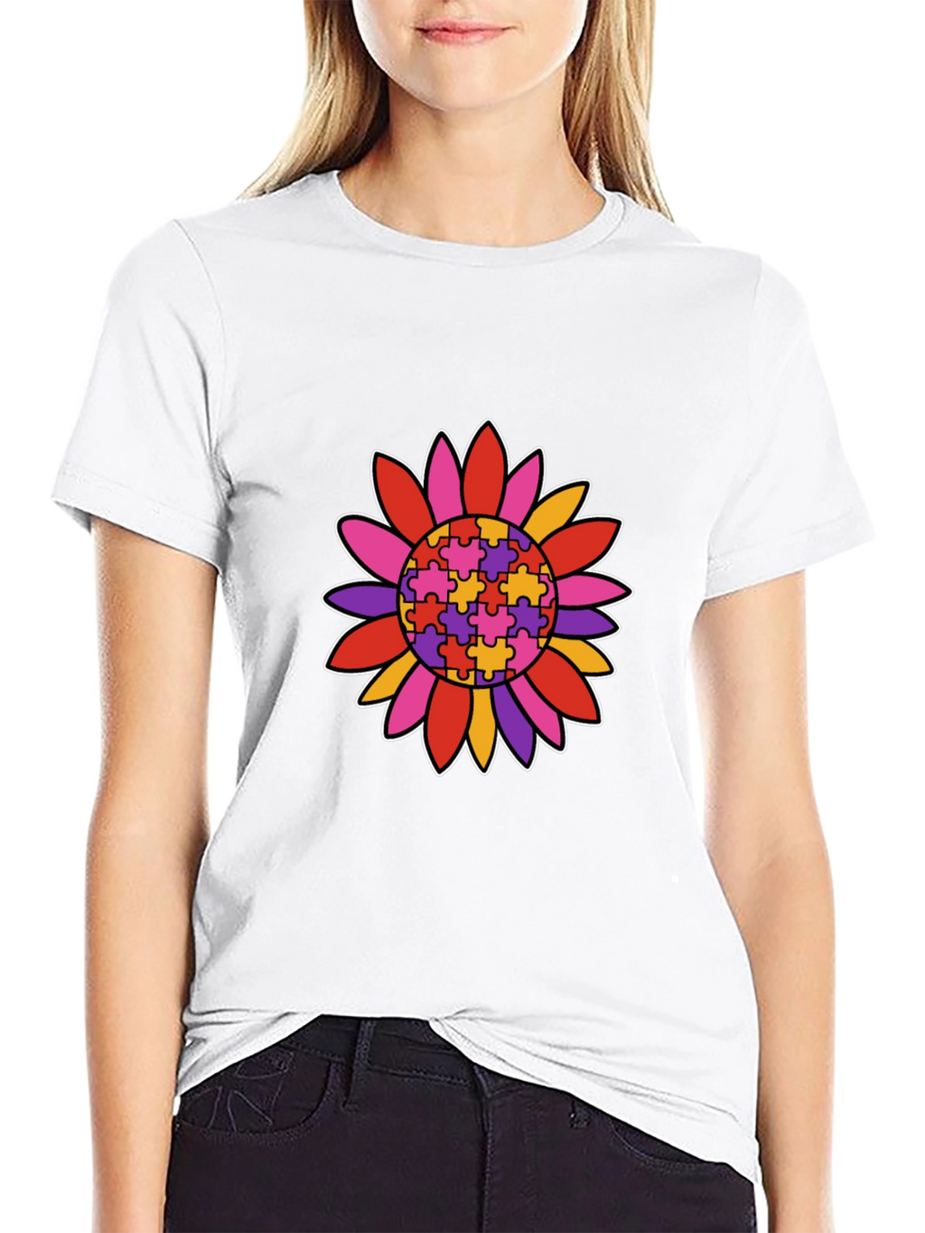 Autism Awareness Sunflower Graphic T-Shirt