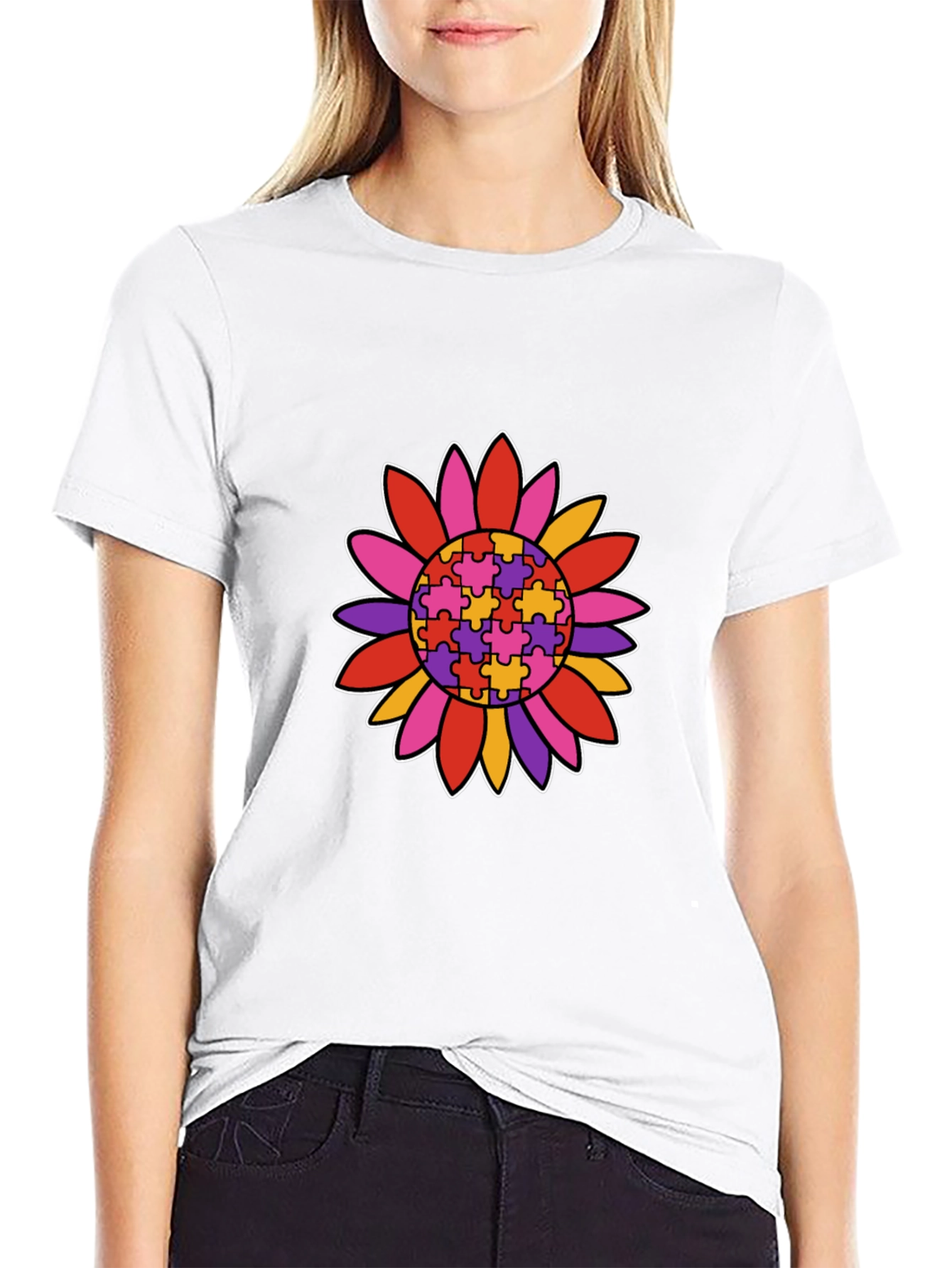 Autism Awareness Sunflower Graphic T-Shirt
