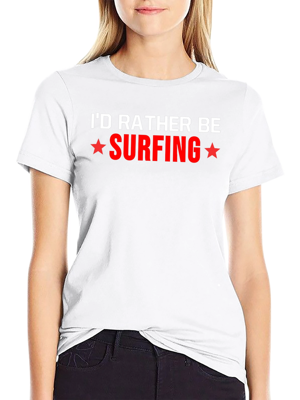 Id Rather Be Surfing Graphic Tee - Black