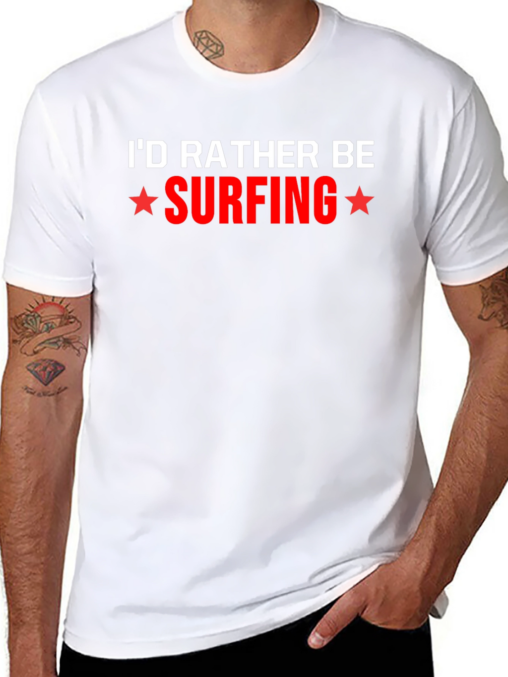 Id Rather Be Surfing Graphic Tee - Black