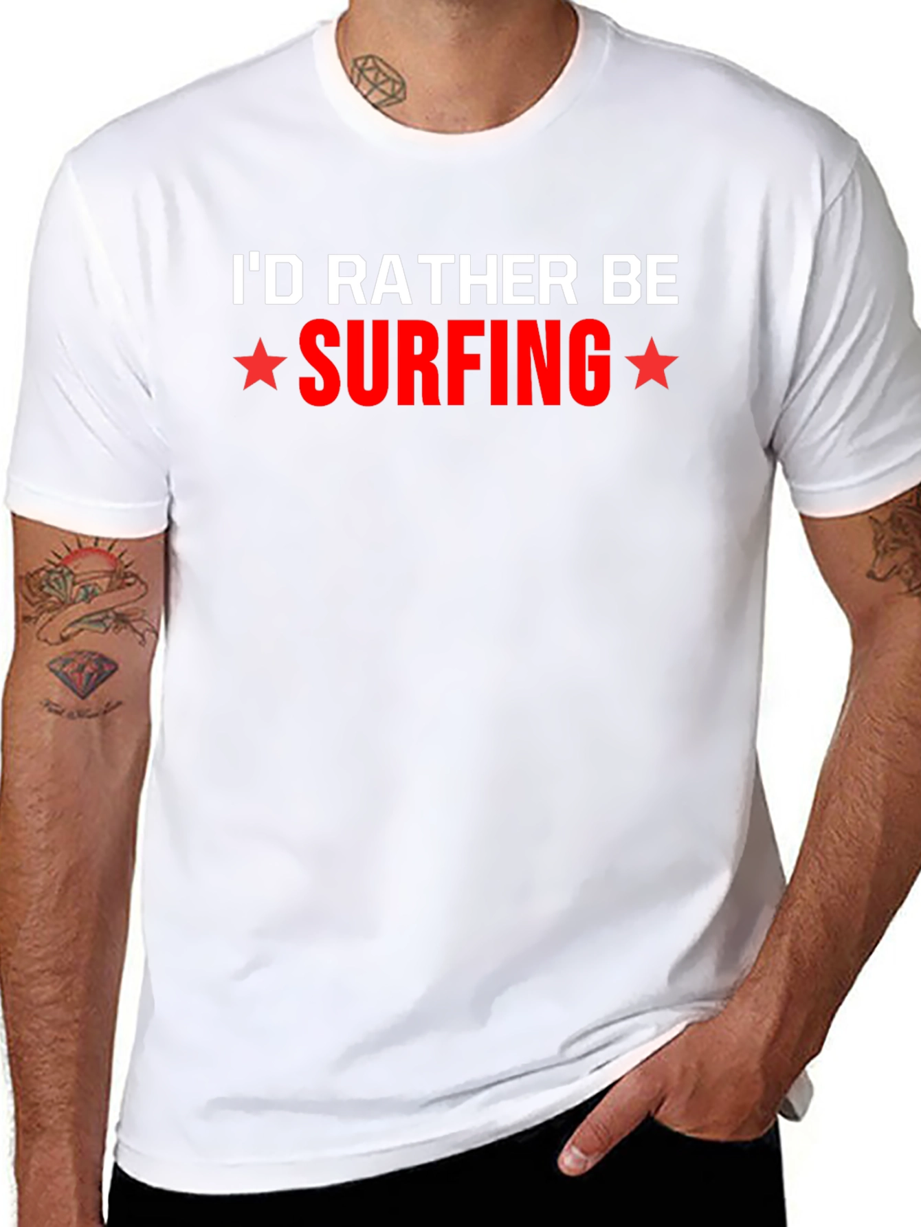 Id Rather Be Surfing Graphic Tee - Black