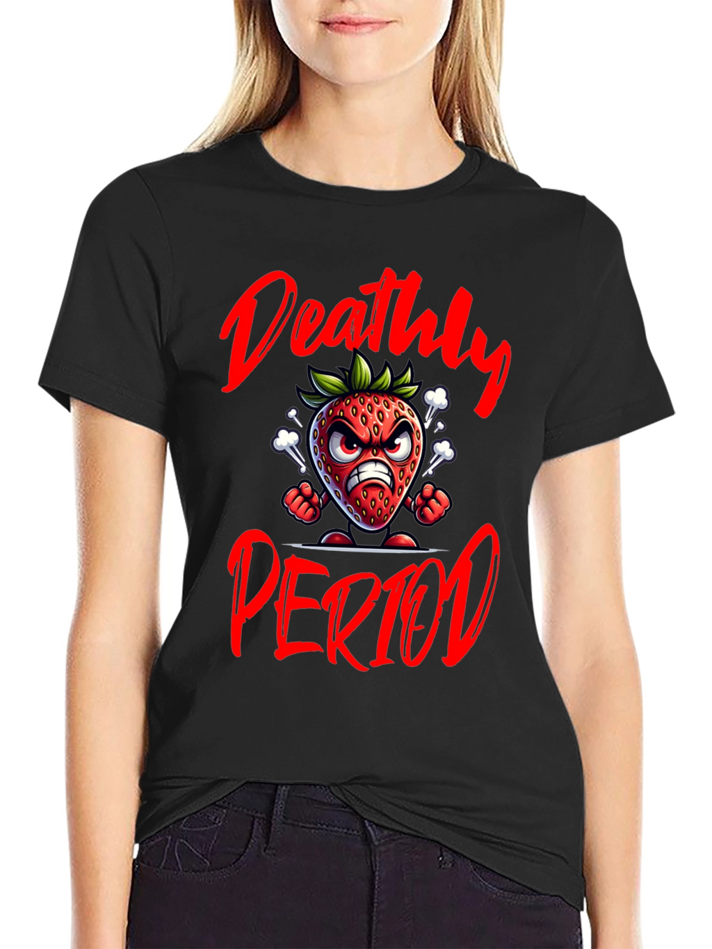 Deathly Period Graphic T-Shirt - Black