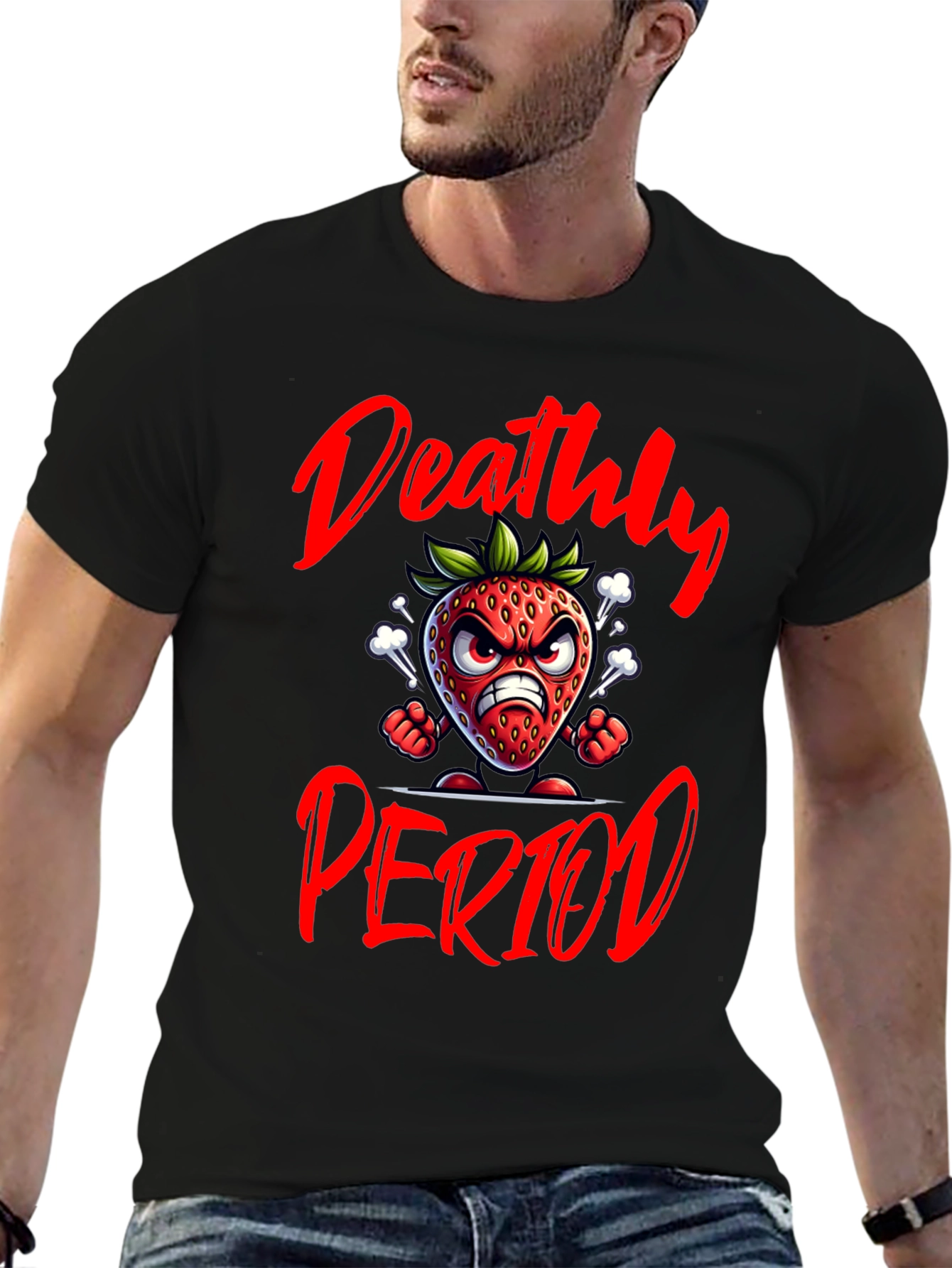 Deathly Period Graphic T-Shirt - Black