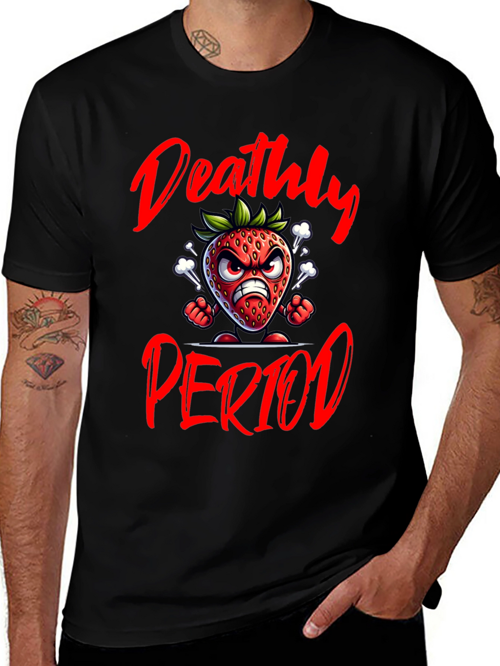 Deathly Period Graphic T-Shirt - Black