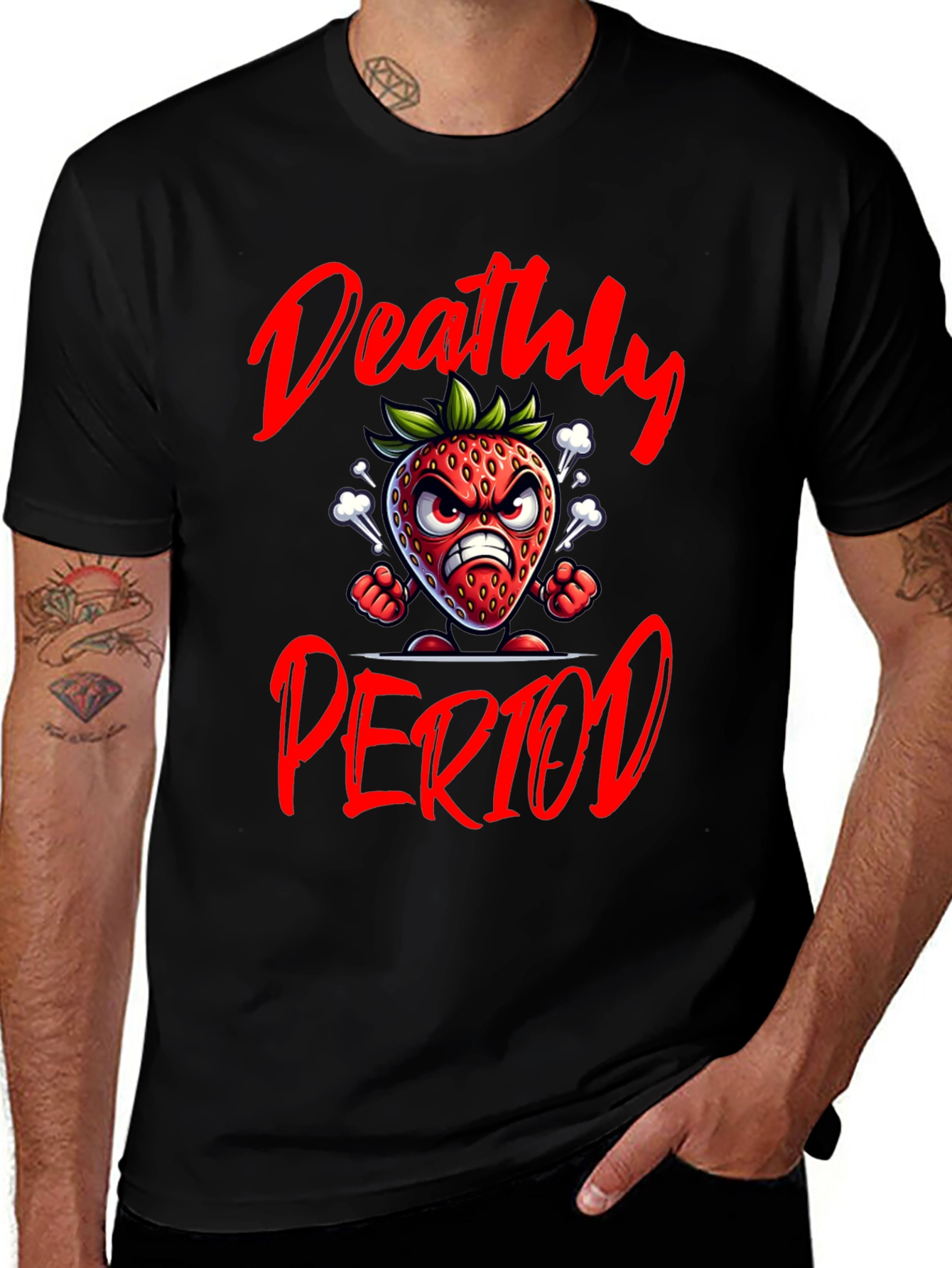 Deathly Period Graphic T-Shirt - Black