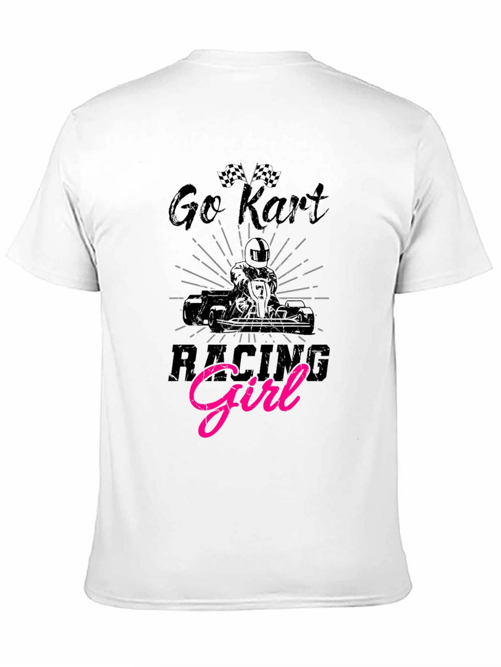 Go Kart Racing Girl Black T-Shirt