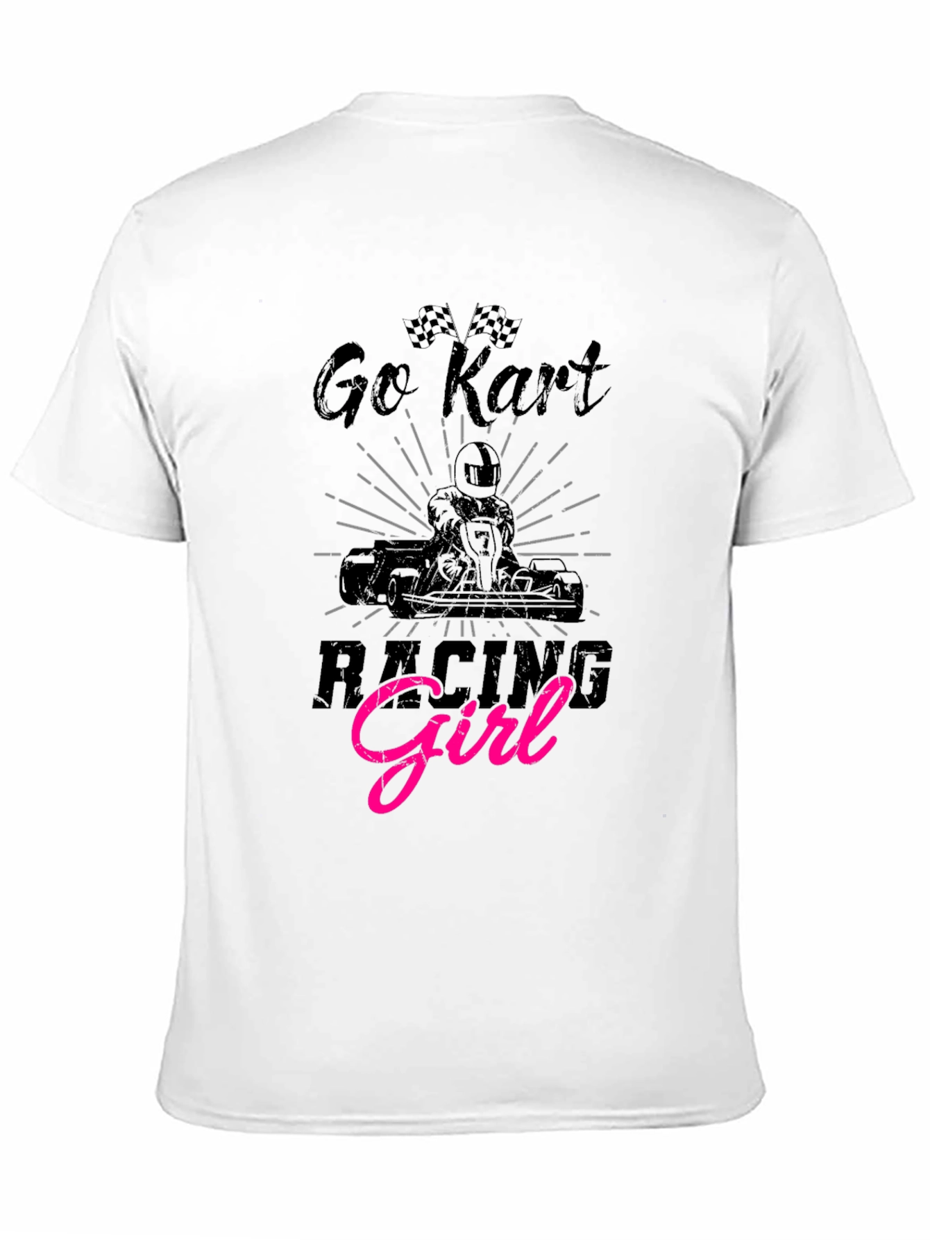 Go Kart Racing Girl Black T-Shirt