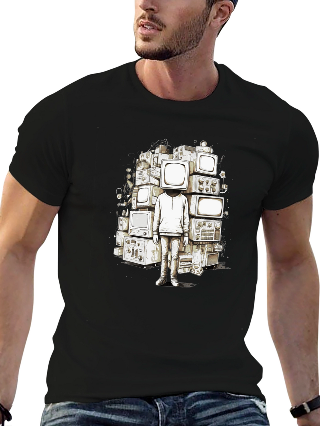 Retro TV Head Graphic Tee - Unique Streetwear