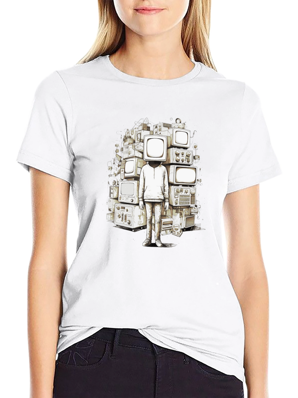 Retro TV Head Graphic Tee - Unique Streetwear
