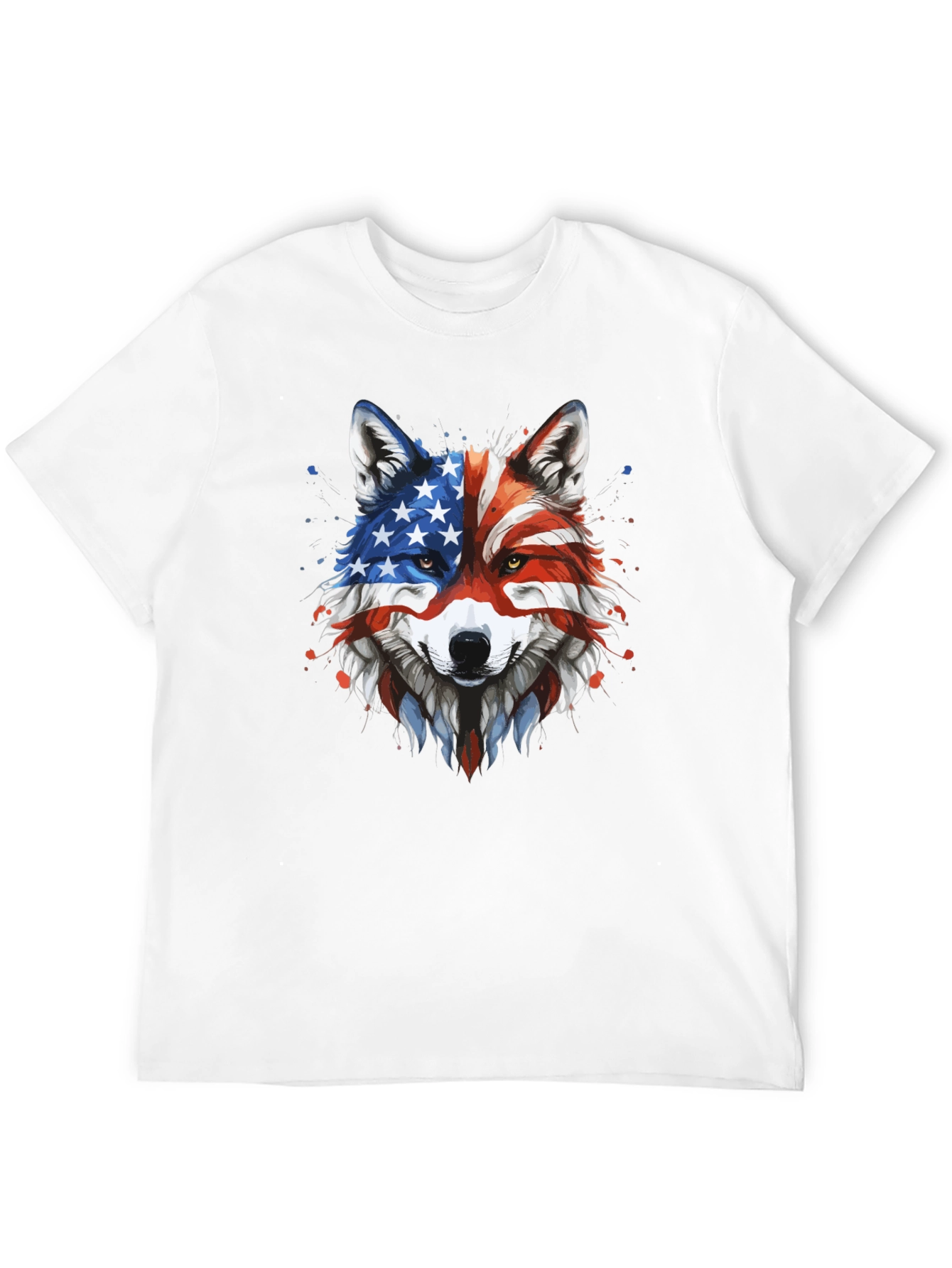 Patriotic Wolf Graphic Tee - American Pride T-Shirt