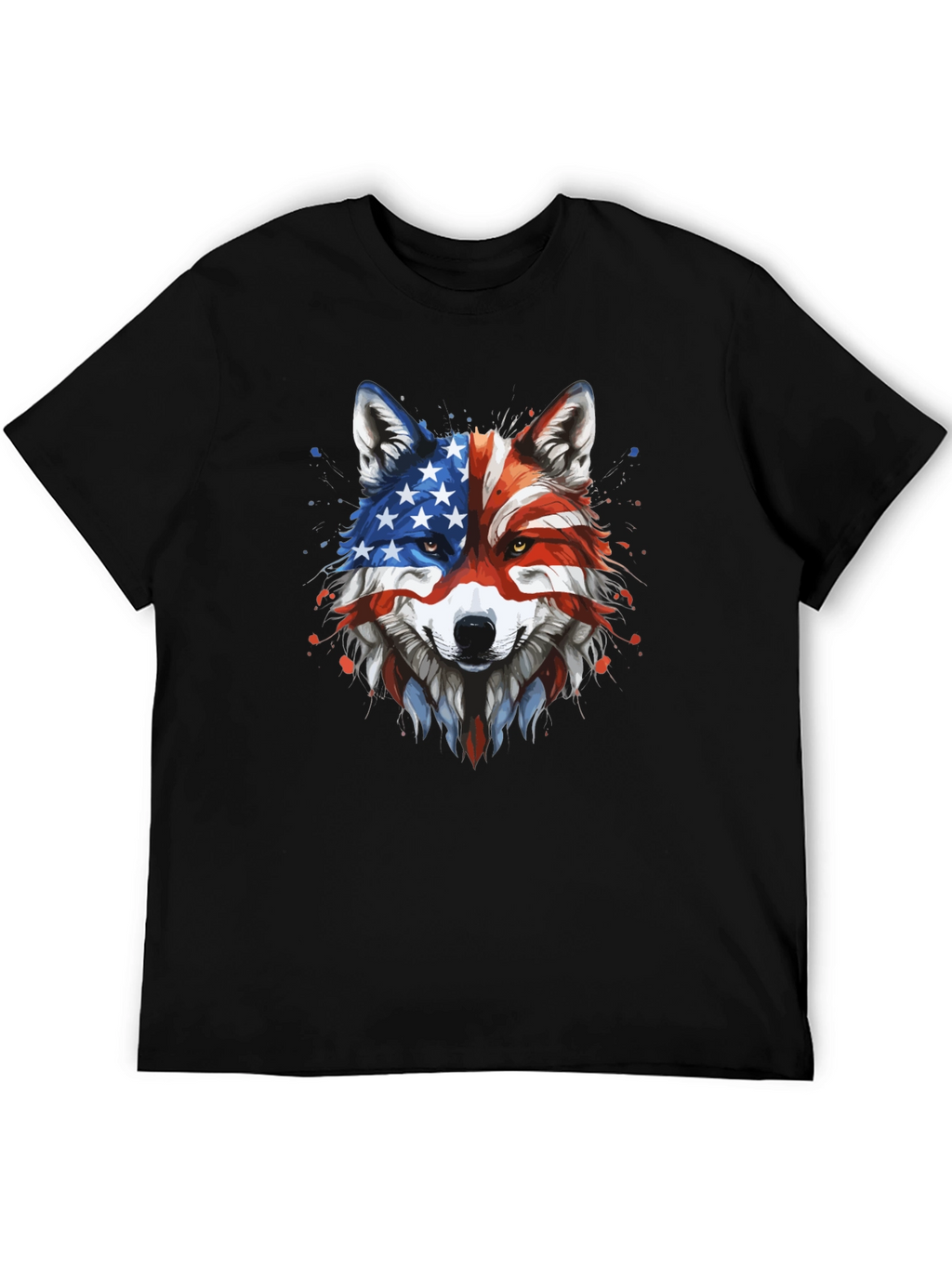 Patriotic Wolf Graphic Tee - American Pride T-Shirt