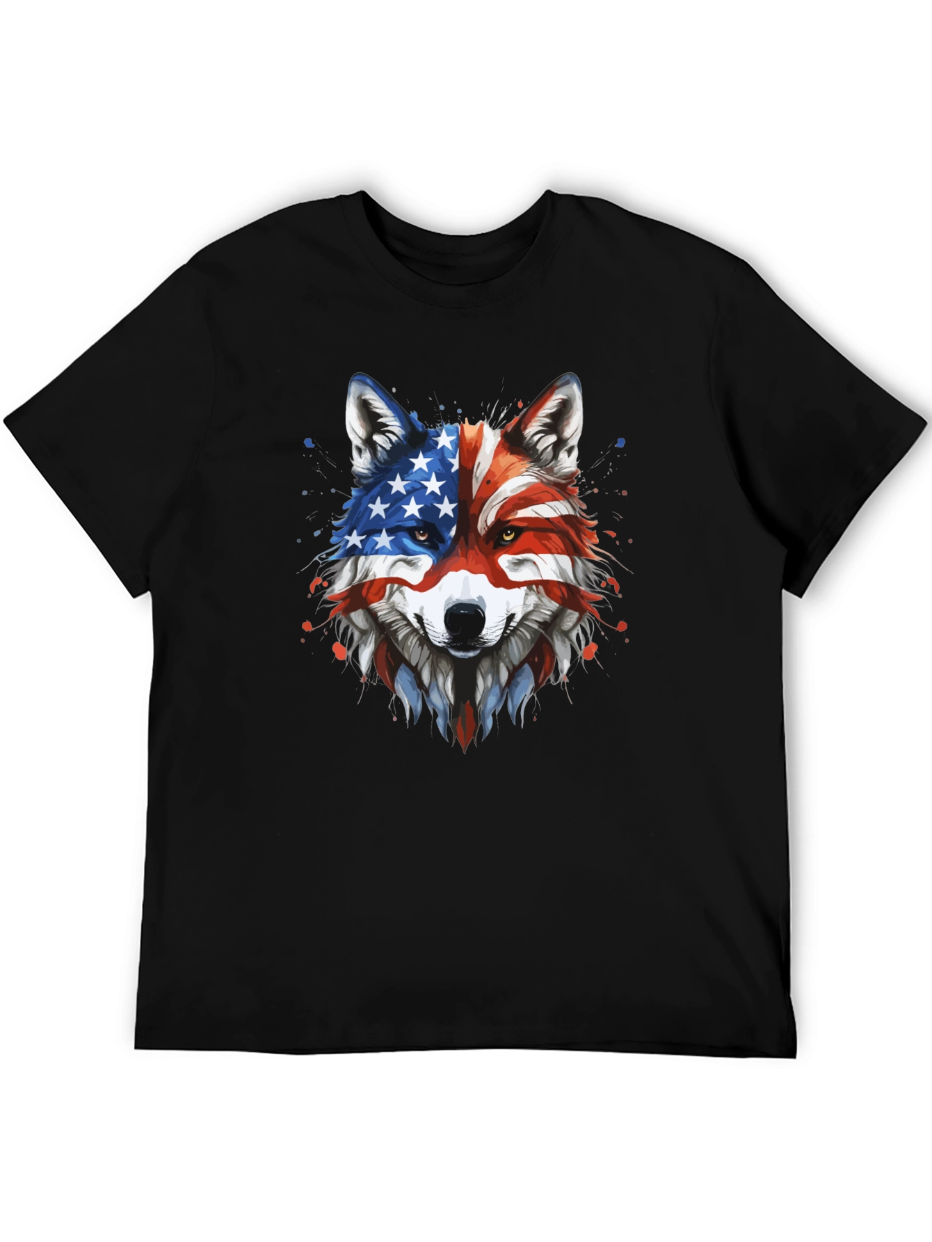 Patriotic Wolf Graphic Tee - American Pride T-Shirt