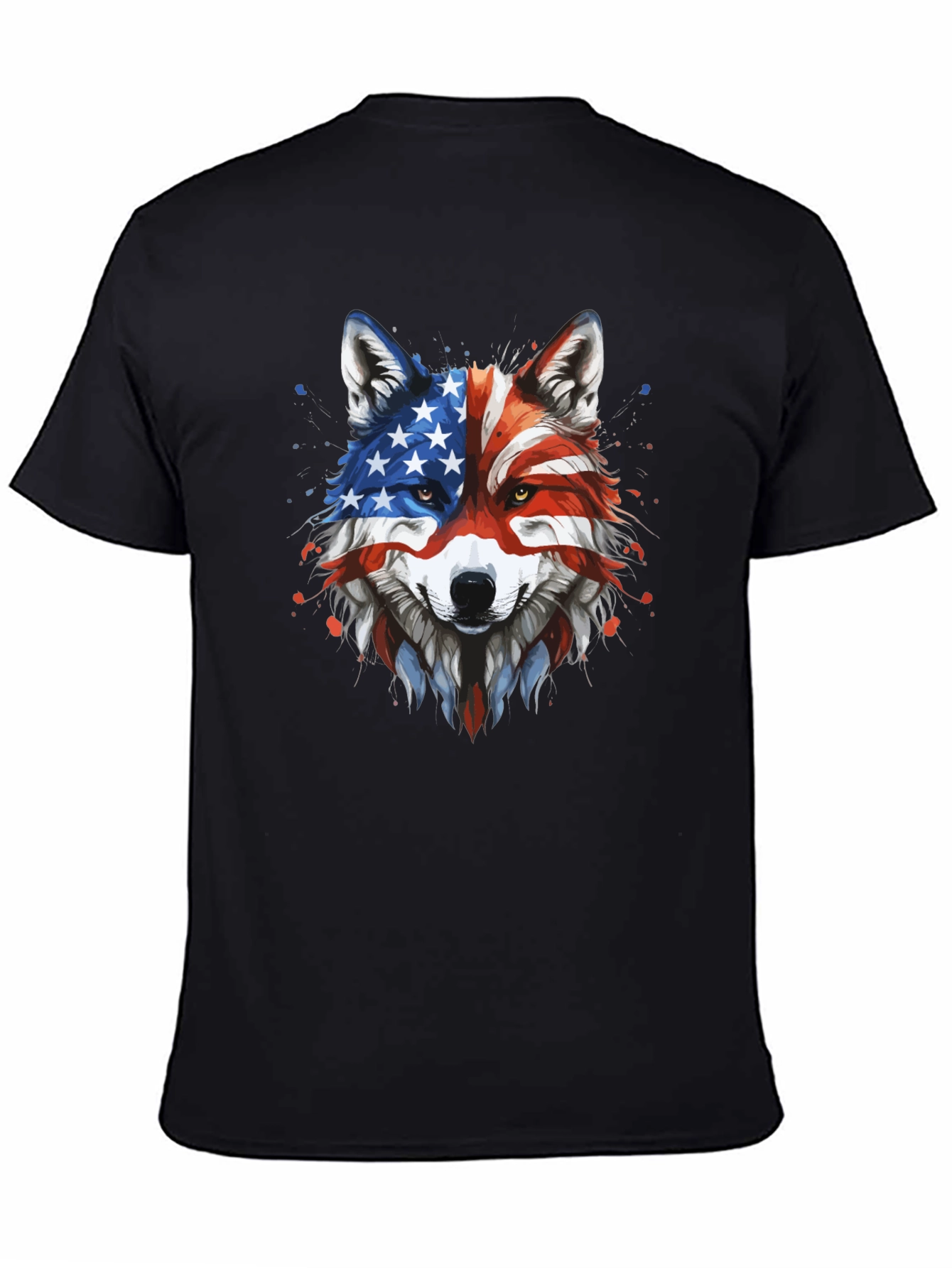 Patriotic Wolf Graphic Tee - American Pride T-Shirt