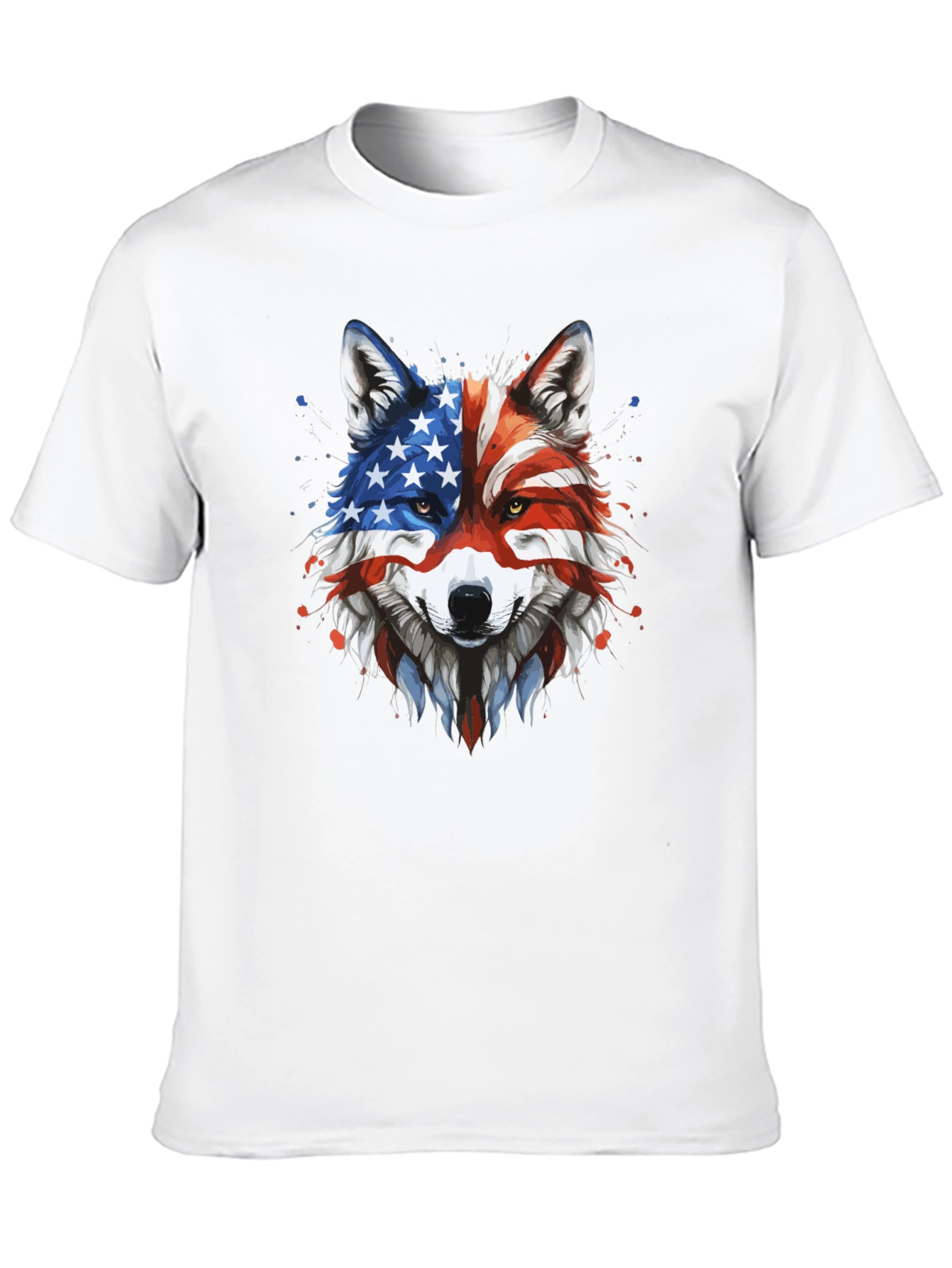 Patriotic Wolf Graphic Tee - American Pride T-Shirt
