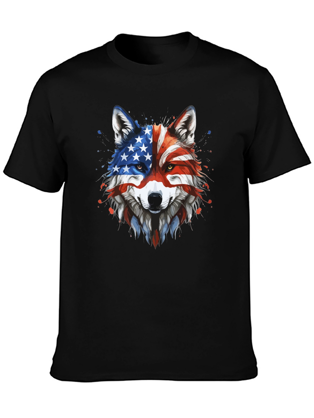 Patriotic Wolf Graphic Tee - American Pride T-Shirt