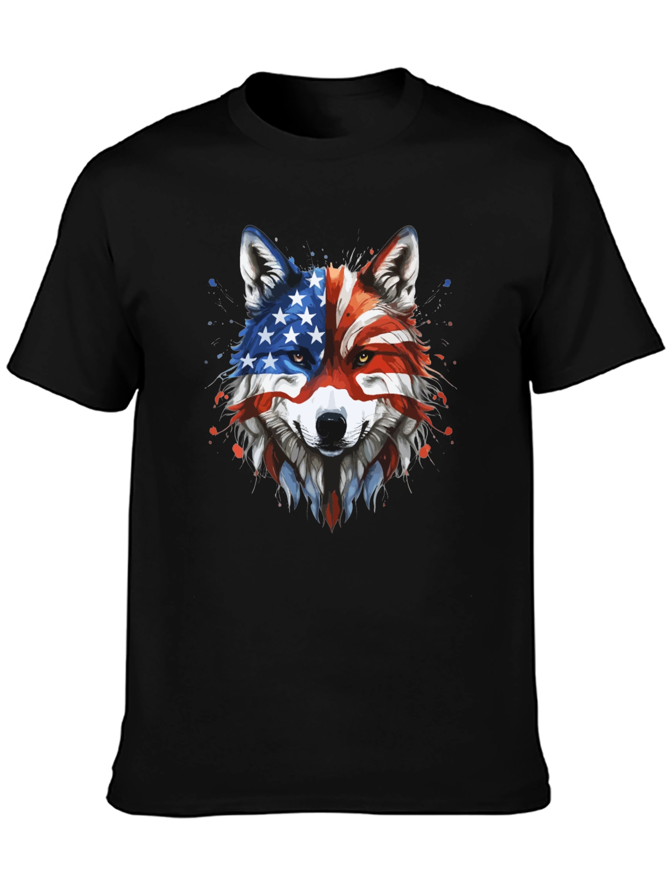 Patriotic Wolf Graphic Tee - American Pride T-Shirt