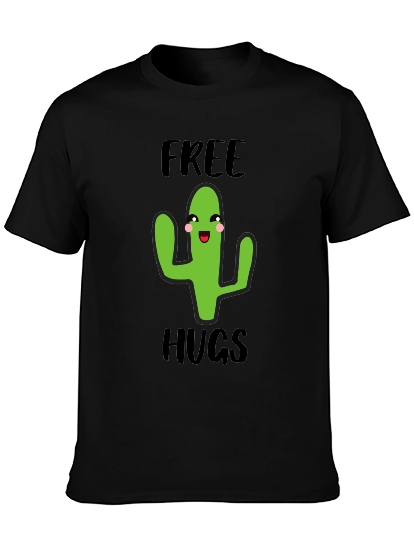 Free Hugs Cactus Graphic Tee - Soft Cotton Comfort