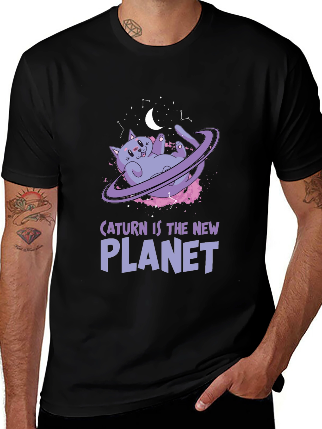 Caturn is the New Planet T-Shirt - Galaxy Cat Tee