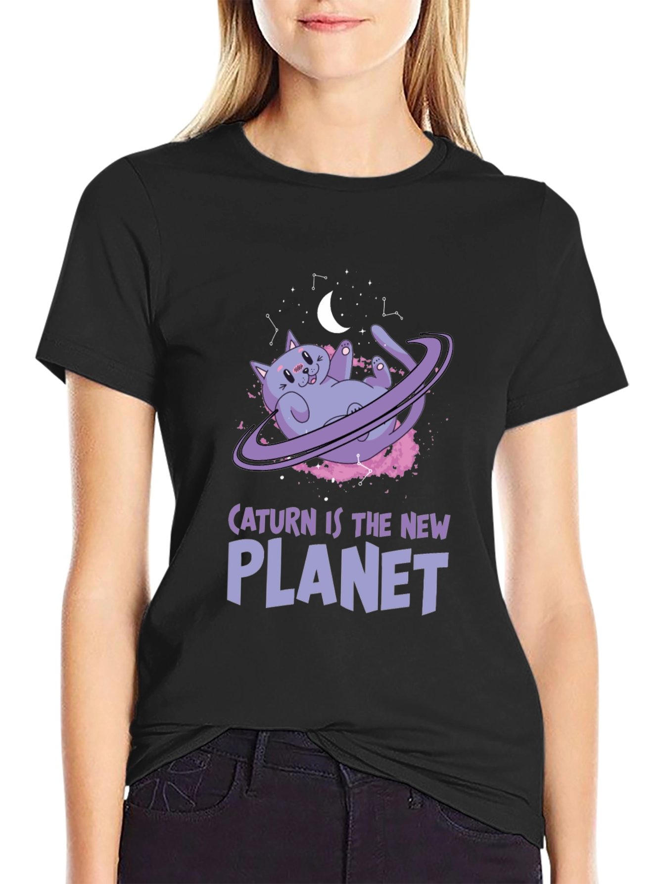 Caturn is the New Planet T-Shirt - Galaxy Cat Tee