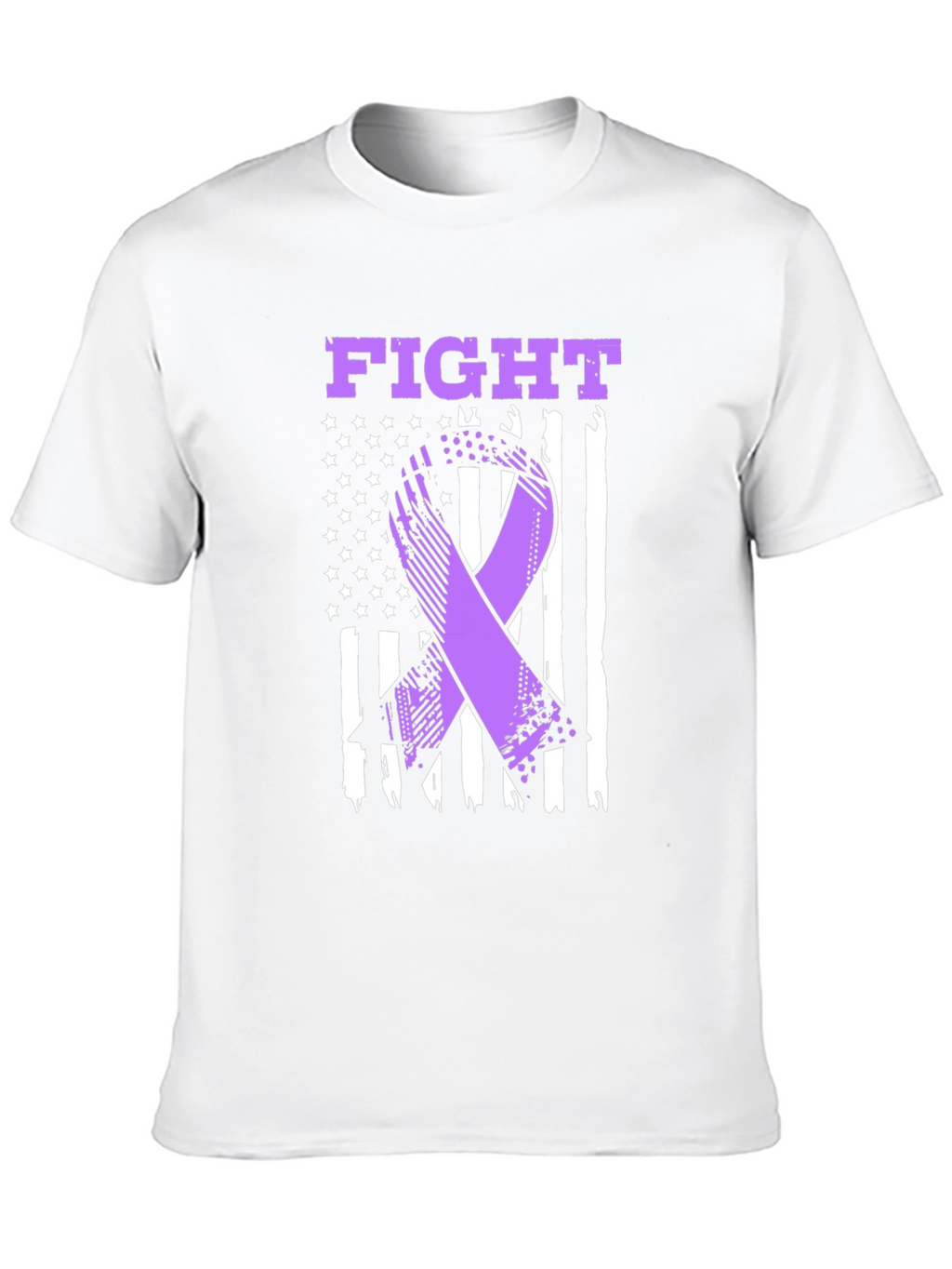 Fight T-Shirt - Purple Ribbon American Flag