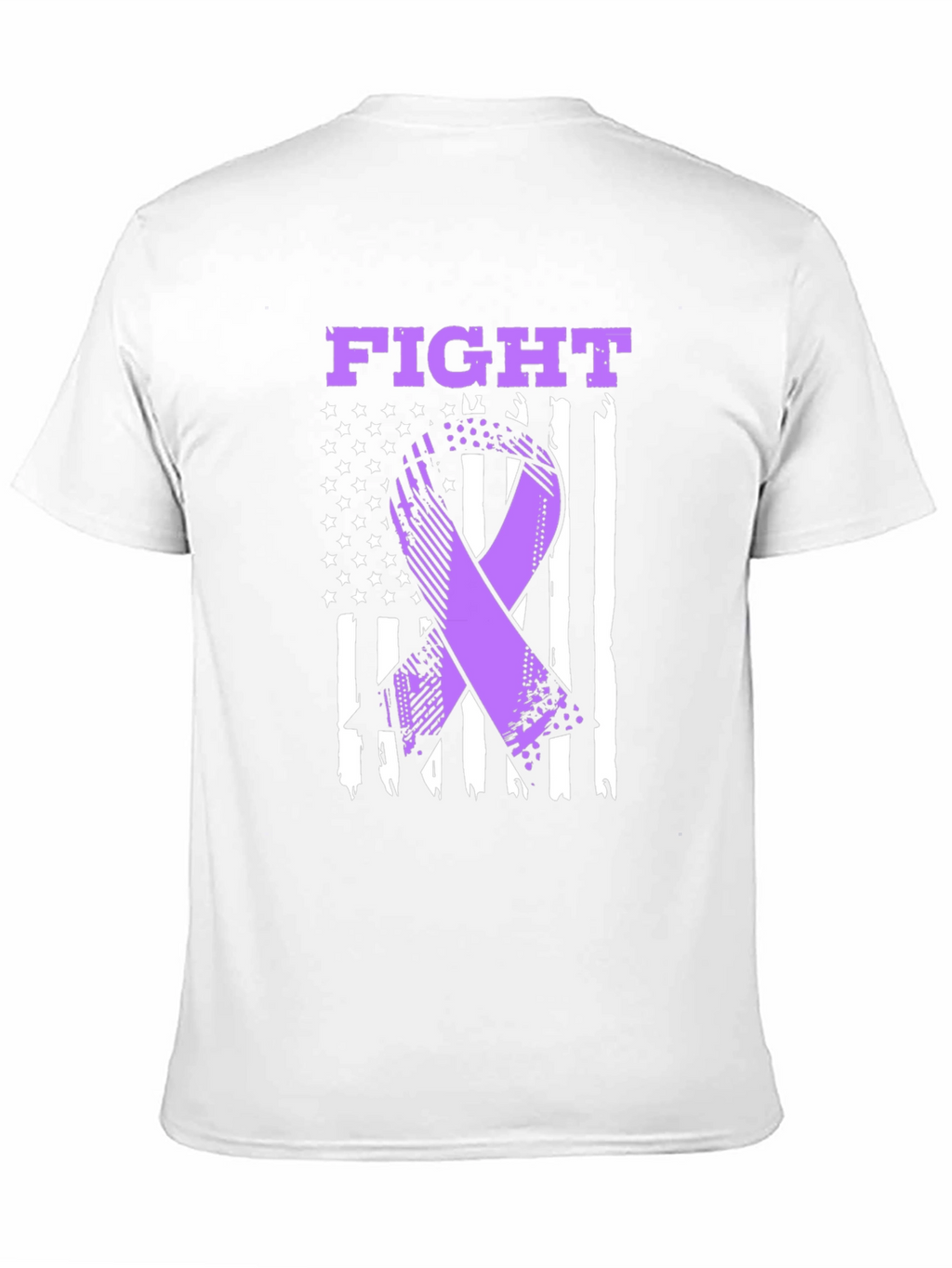 Fight T-Shirt - Purple Ribbon American Flag