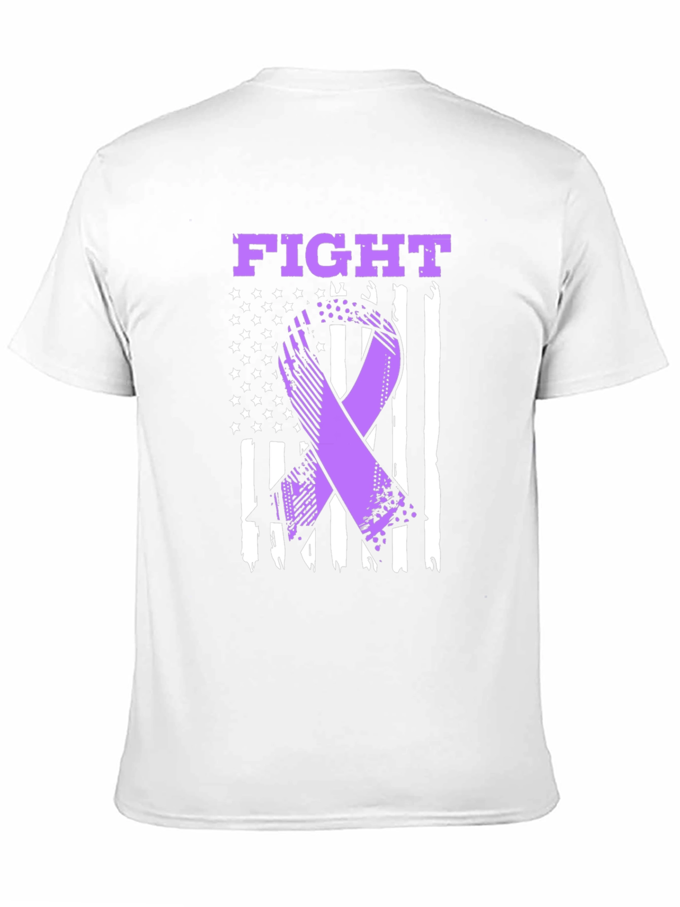 Fight T-Shirt - Purple Ribbon American Flag