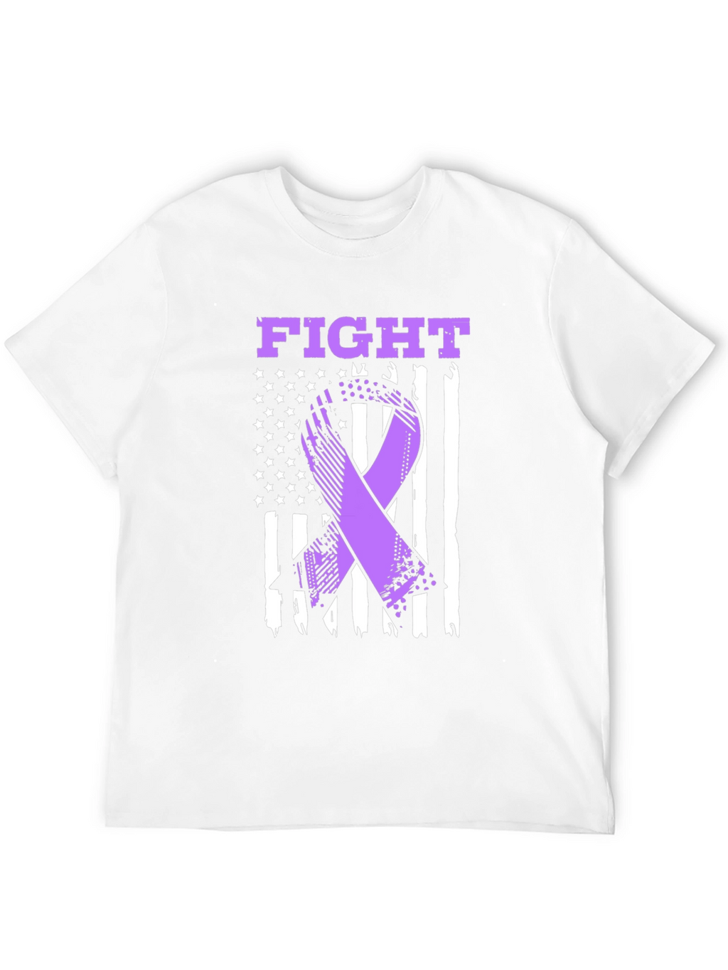 Fight T-Shirt - Purple Ribbon American Flag