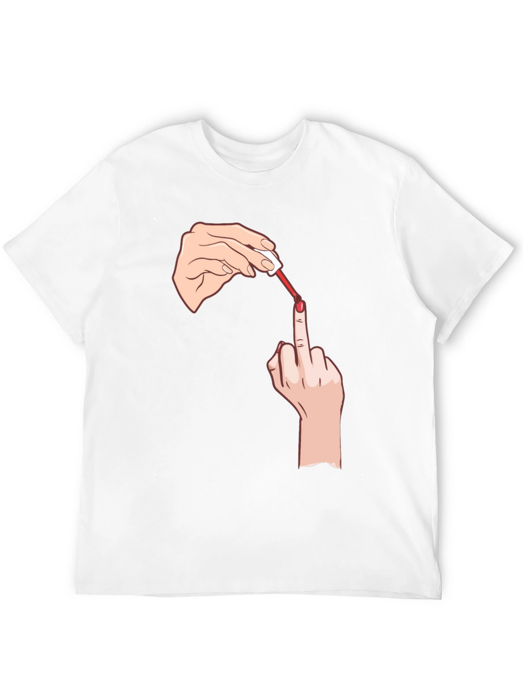 Funny Middle Finger Nail Polish Graphic Tee
