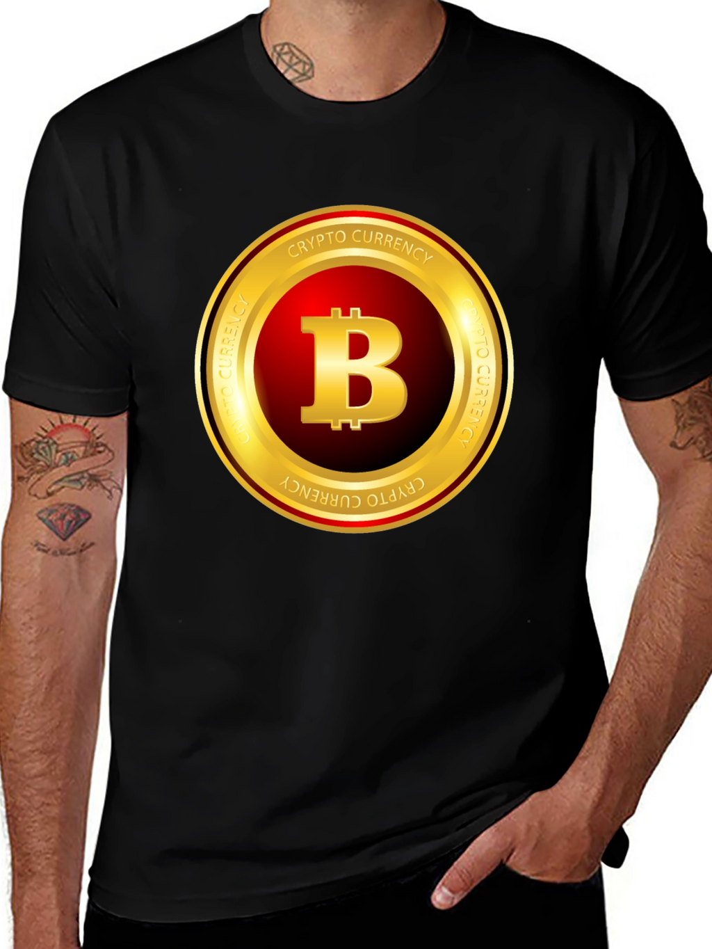 Bitcoin Crypto Currency T-Shirt - Black
