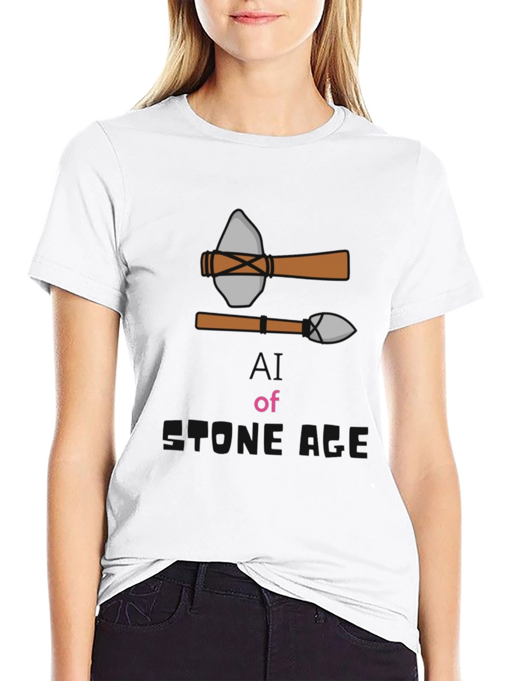 Stone Age Graphic Tee - Black Cotton T-Shirt
