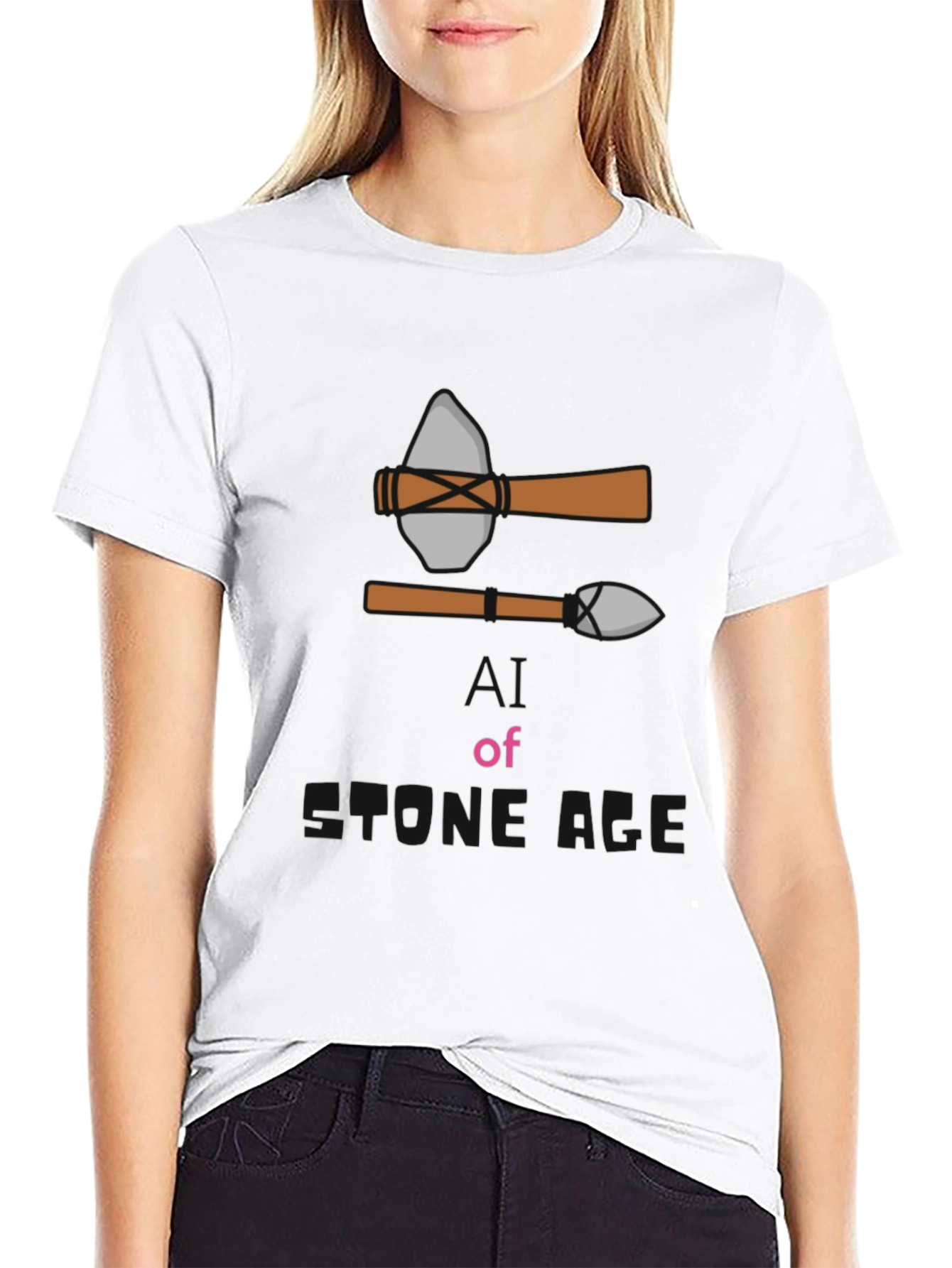 Stone Age Graphic Tee - Black Cotton T-Shirt