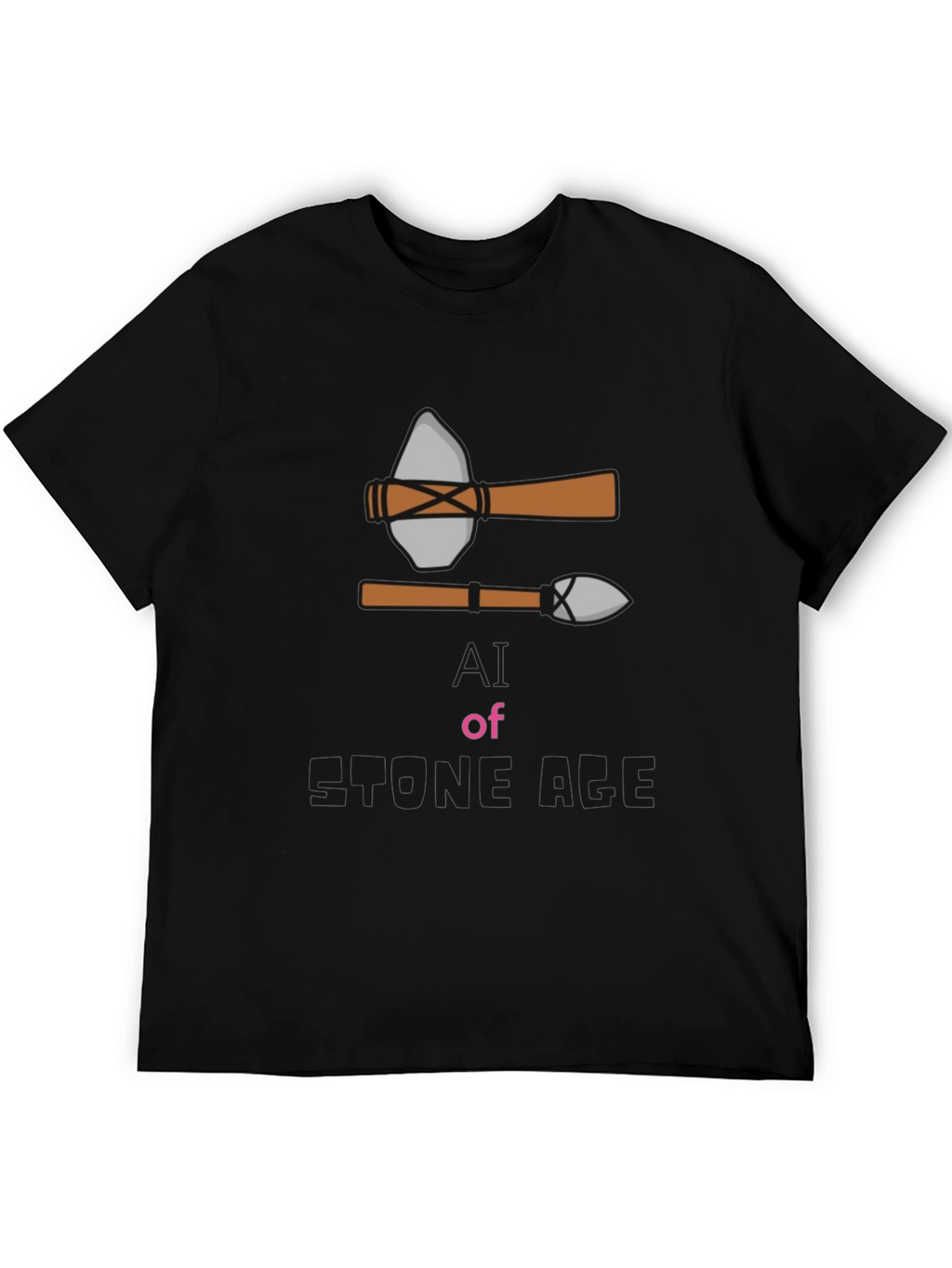 Stone Age Graphic Tee - Black Cotton T-Shirt