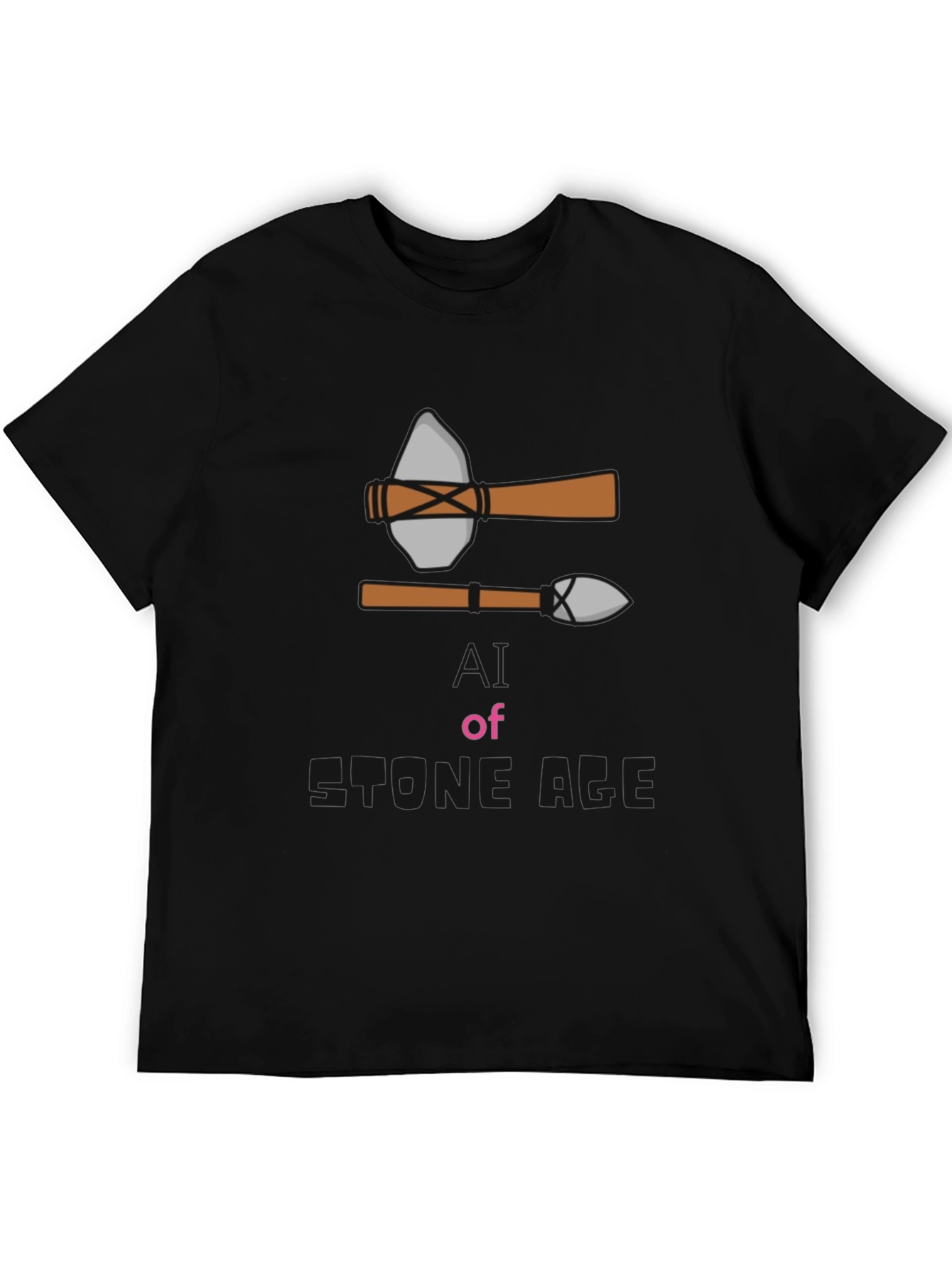 Stone Age Graphic Tee - Black Cotton T-Shirt