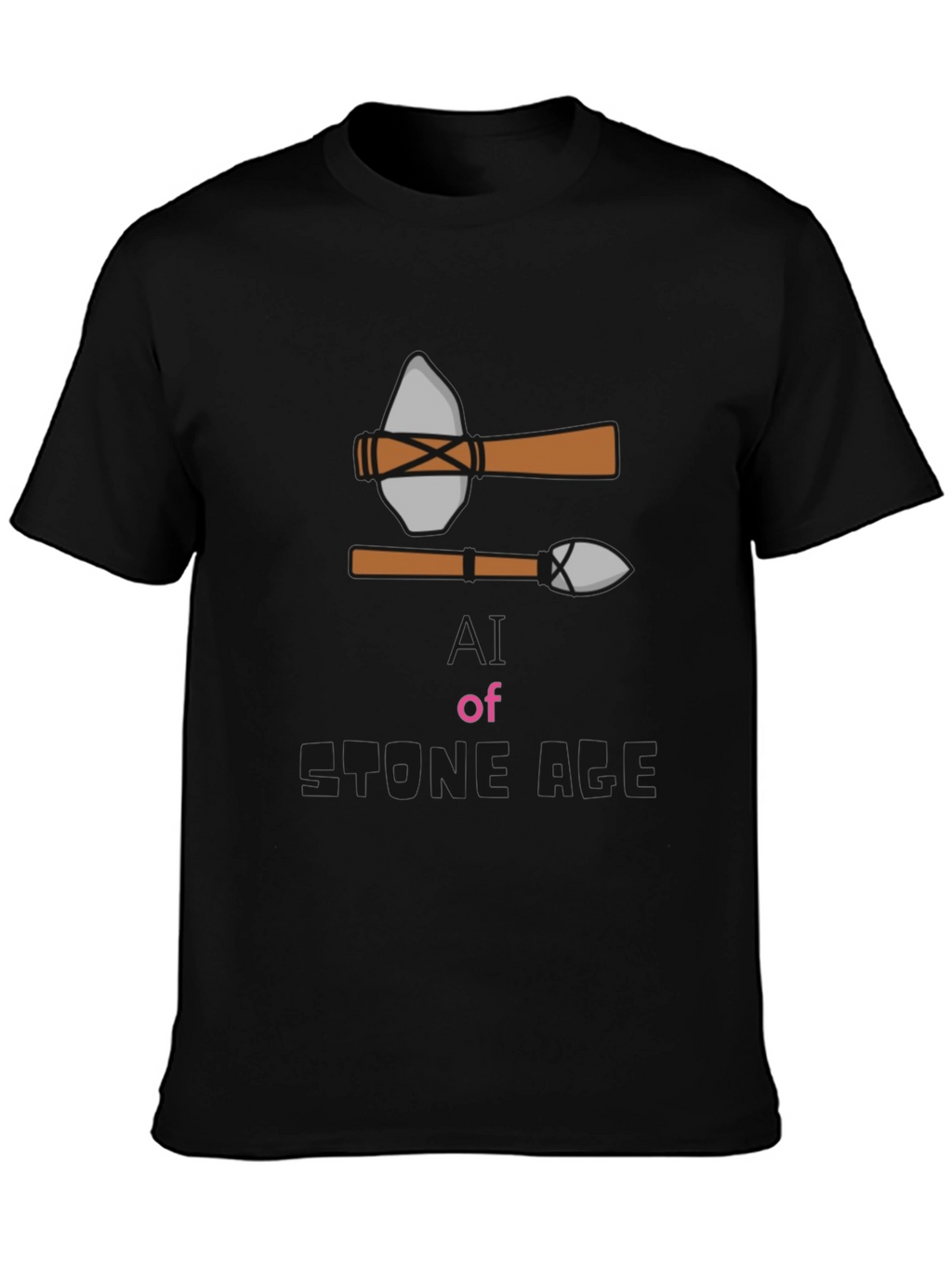Stone Age Graphic Tee - Black Cotton T-Shirt
