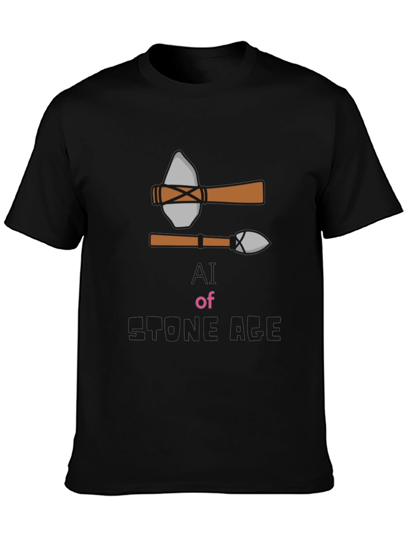 Stone Age Graphic Tee - Black Cotton T-Shirt