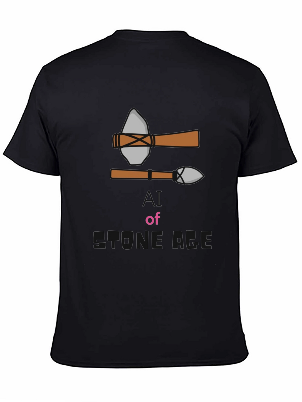 Stone Age Graphic Tee - Black Cotton T-Shirt