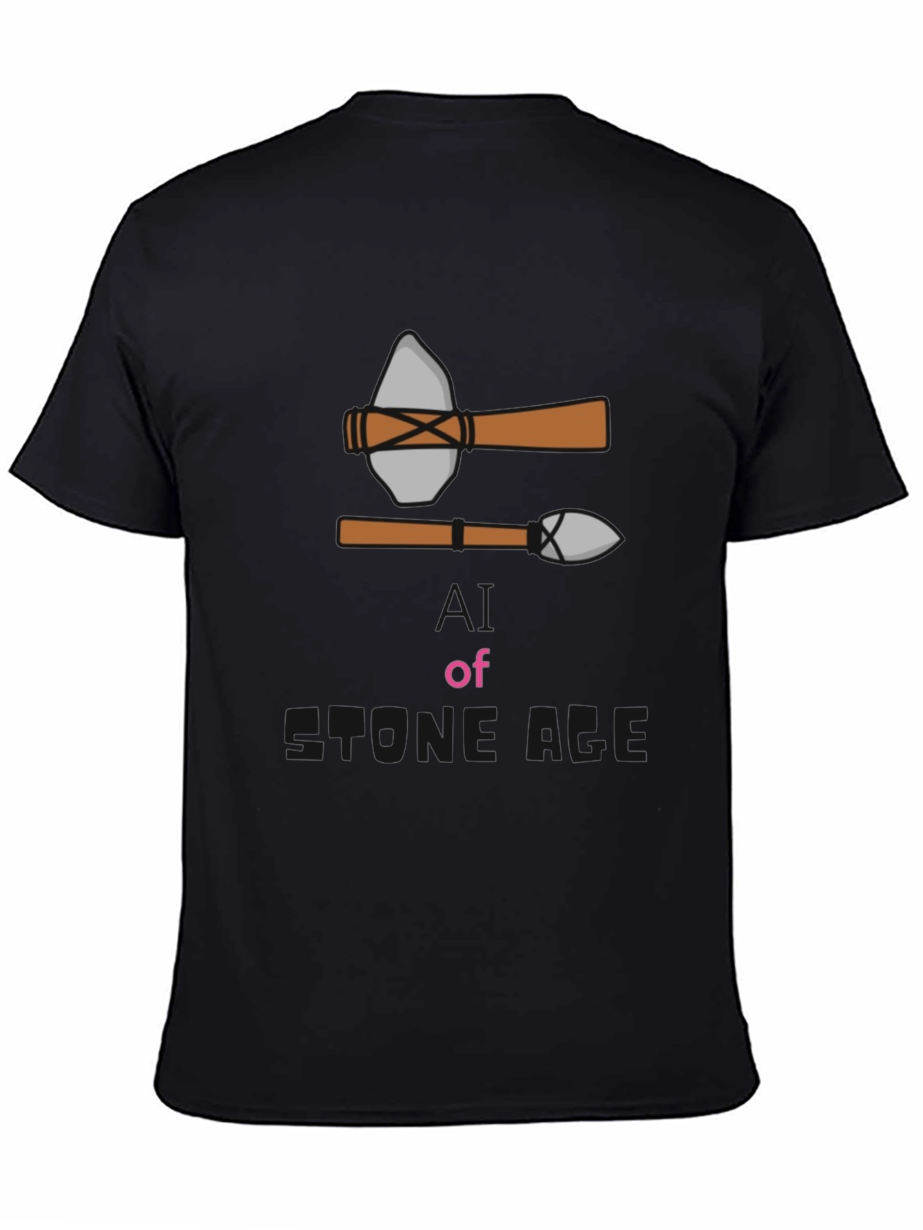 Stone Age Graphic Tee - Black Cotton T-Shirt
