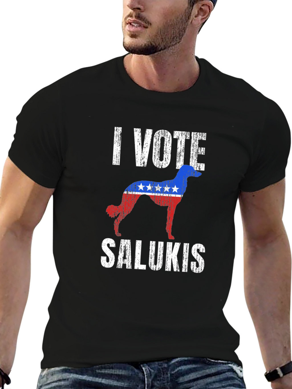 I Vote Salukis Patriotic Dog T-Shirt