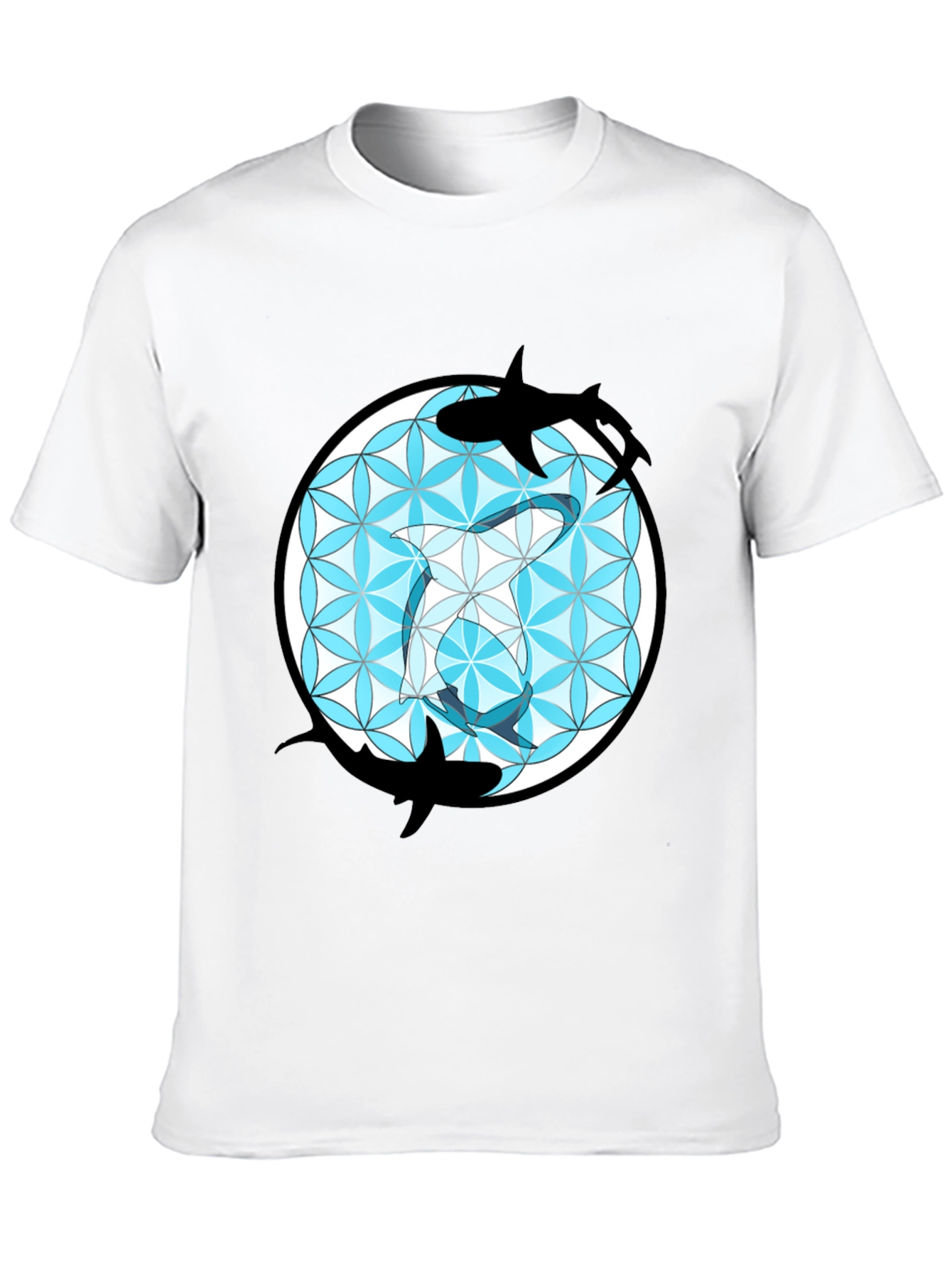 Shark Flower of Life T-Shirt - Unique Graphic Tee